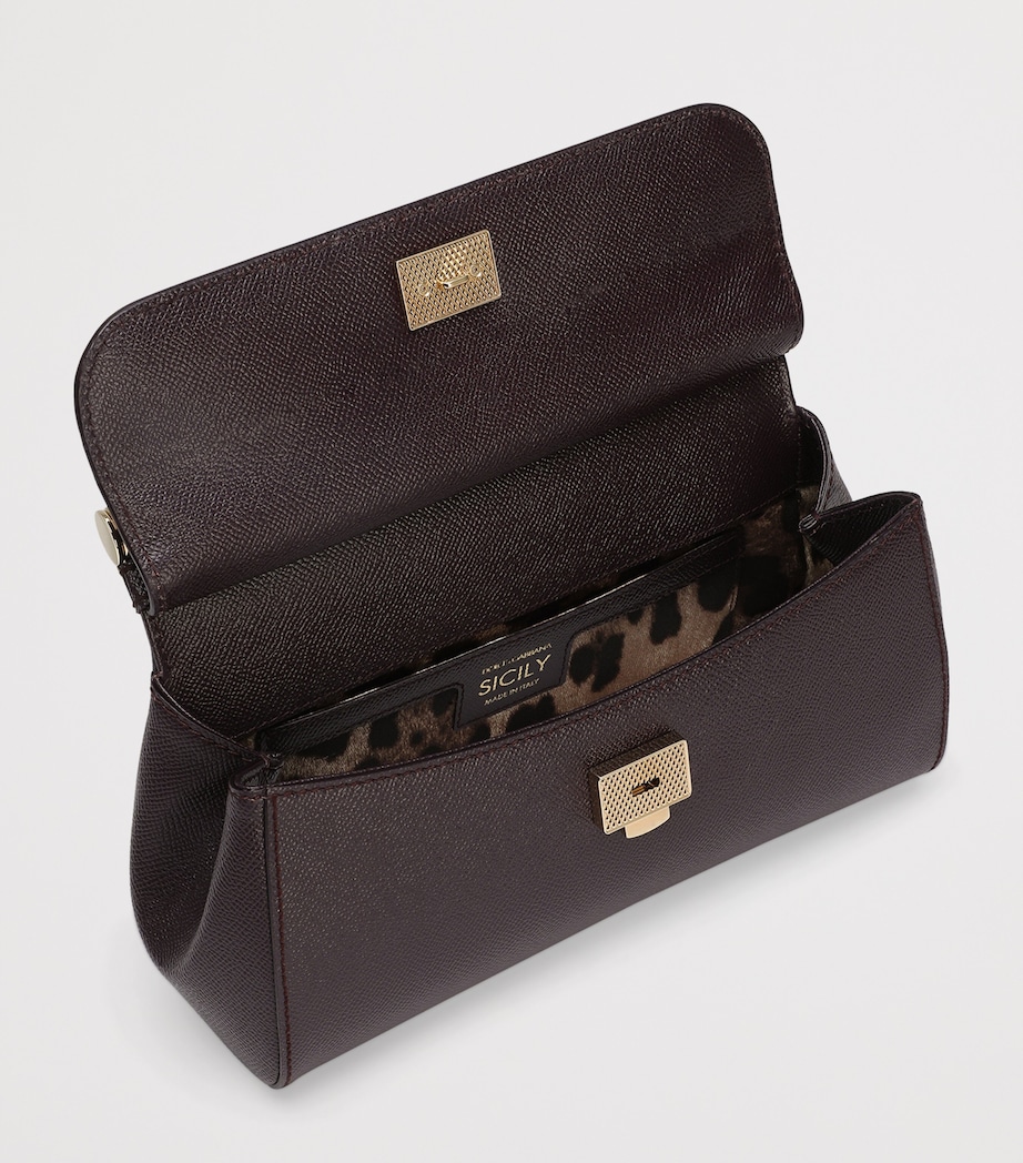 Leather Sicily Top-Handle Bag 8M073-WINE Image 5