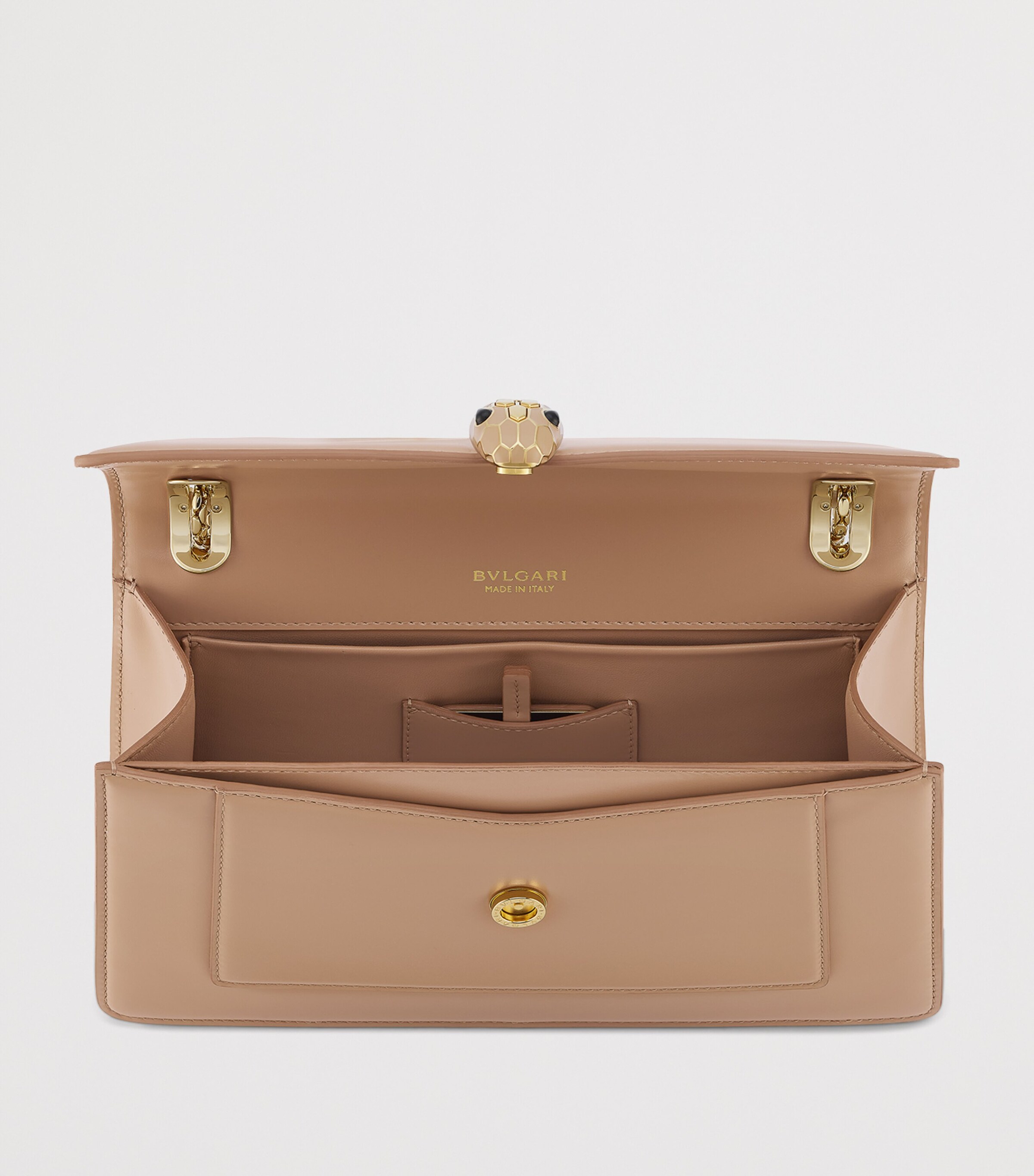 Leather Serpenti Forever Shoulder Bag BEIGE Image 3