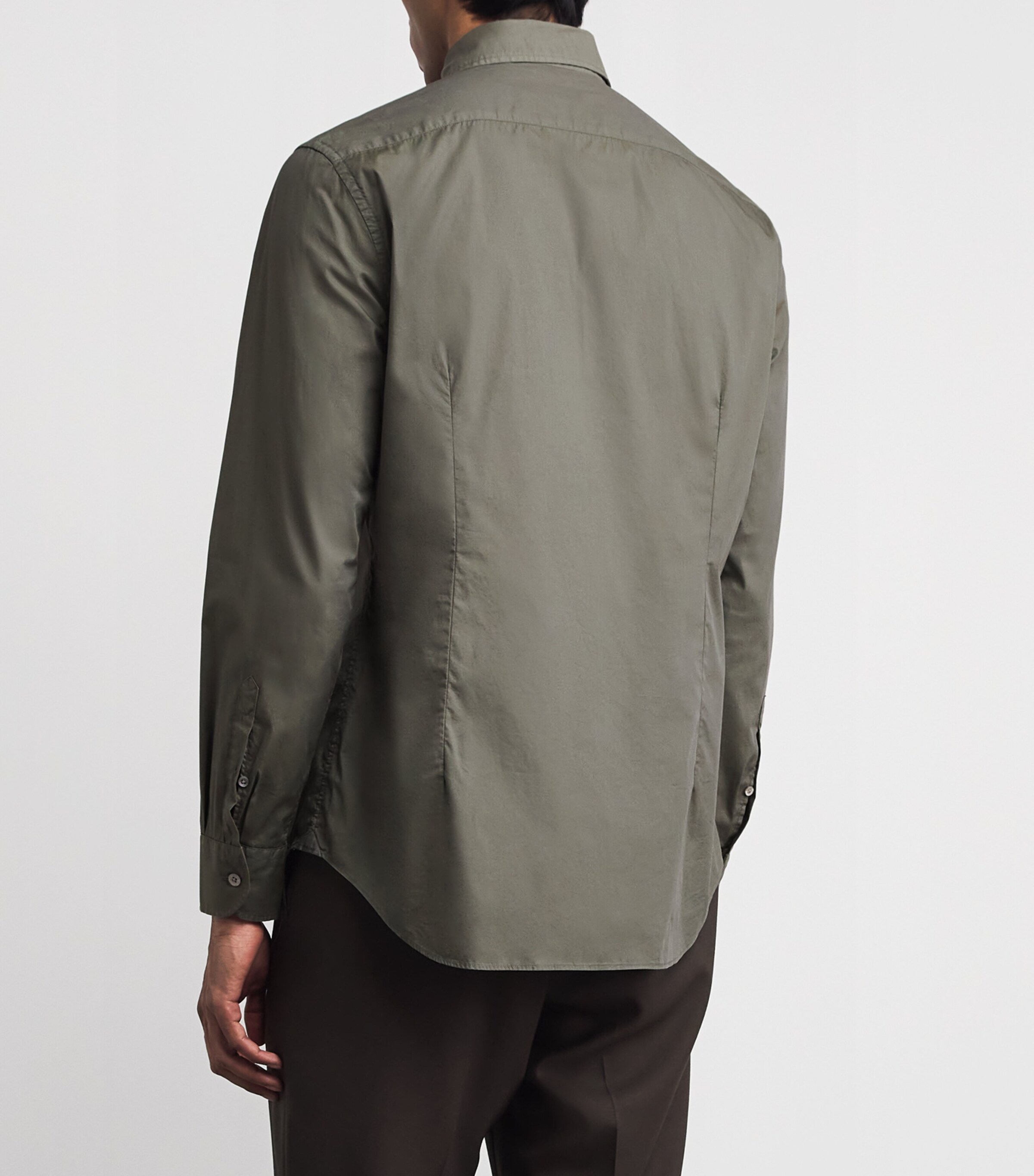 Corneliani Mens Stretch-Cotton Shirt Grey Piece Image 5