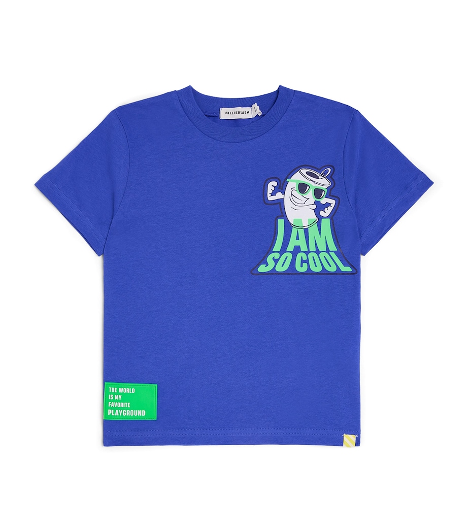 Cotton Graphic T-Shirt (8-12 Years) BLUE Image 1