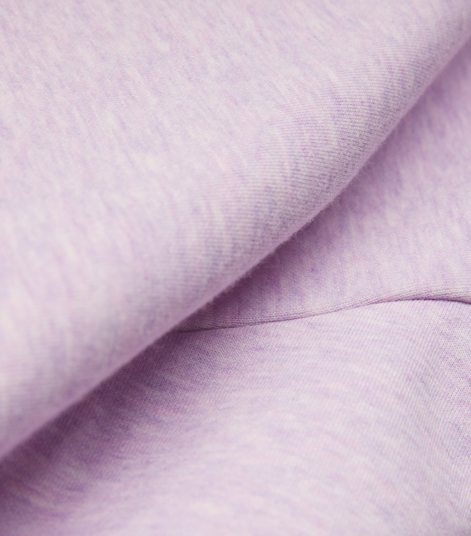 Cotton-Blend Fleece Polo Sweatshirt PURPLE HEATHER Image 5