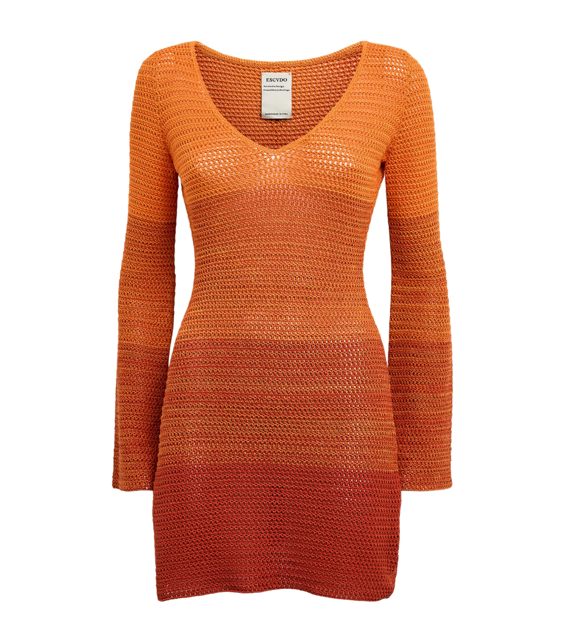ESCVDO Womens Crochet Mishi Mini Dress Sunset Image 1