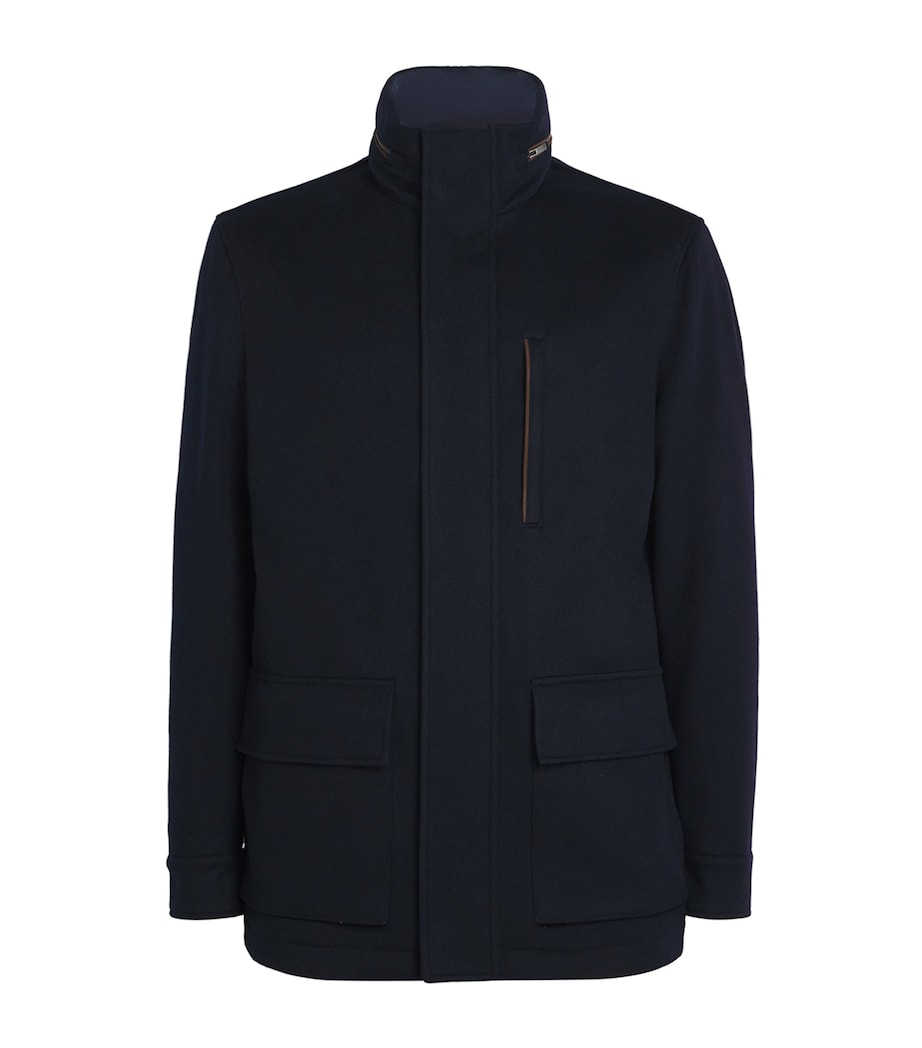 Cashmere Padded Hybrid Coat 50BLUE Image 1