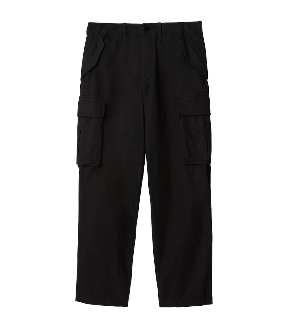 Cotton Cargo Trousers BLACK Image 1