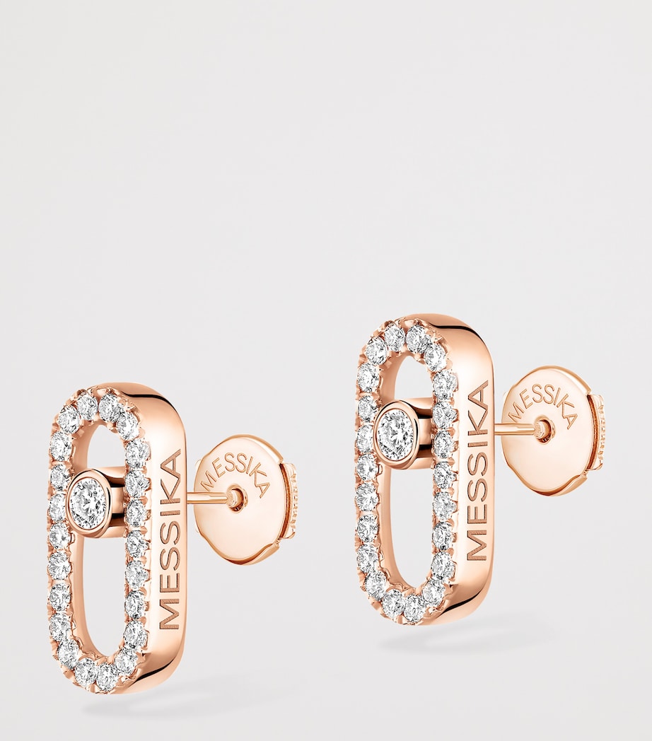 Messika Move Uno Rose Gold and Diamond Stud Earrings (0.16ct) Pink Gold Image 3