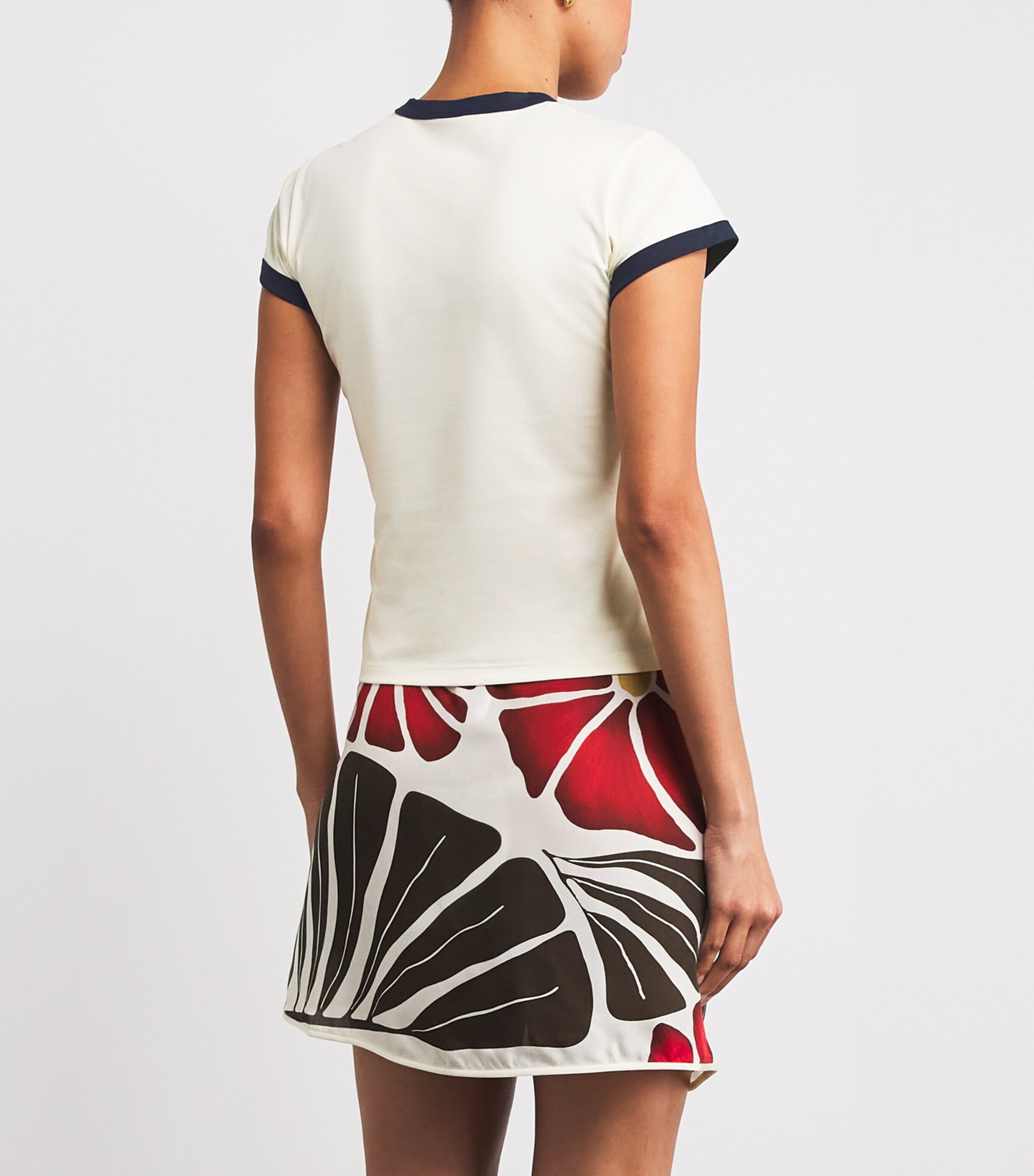 Cotton-Blend Fitted T-Shirt IVORY Image 4