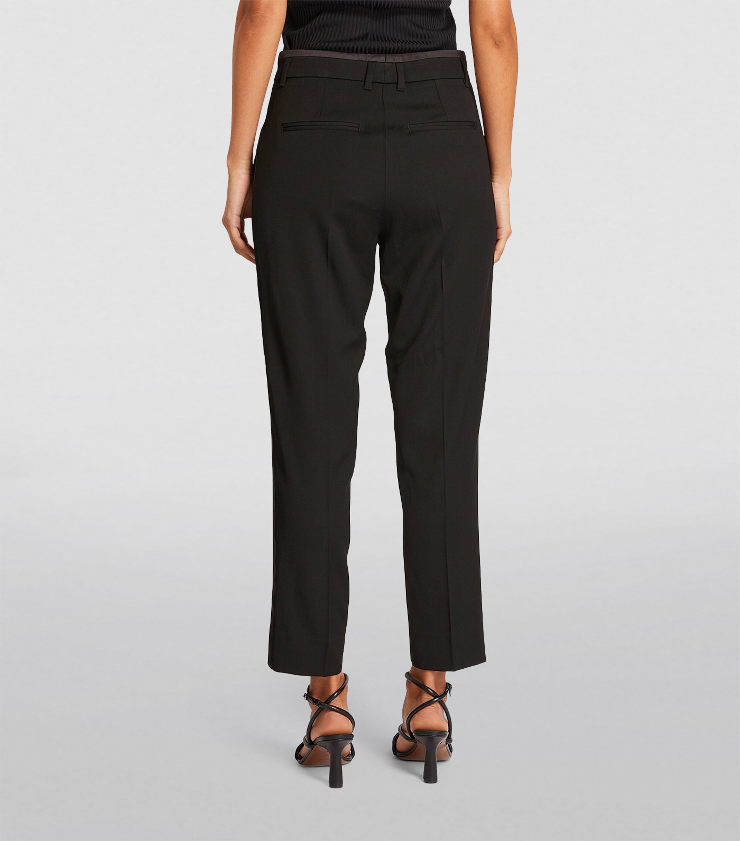 ME+EM Womens Wool-Blend Tuxedo Trousers Black Image 4