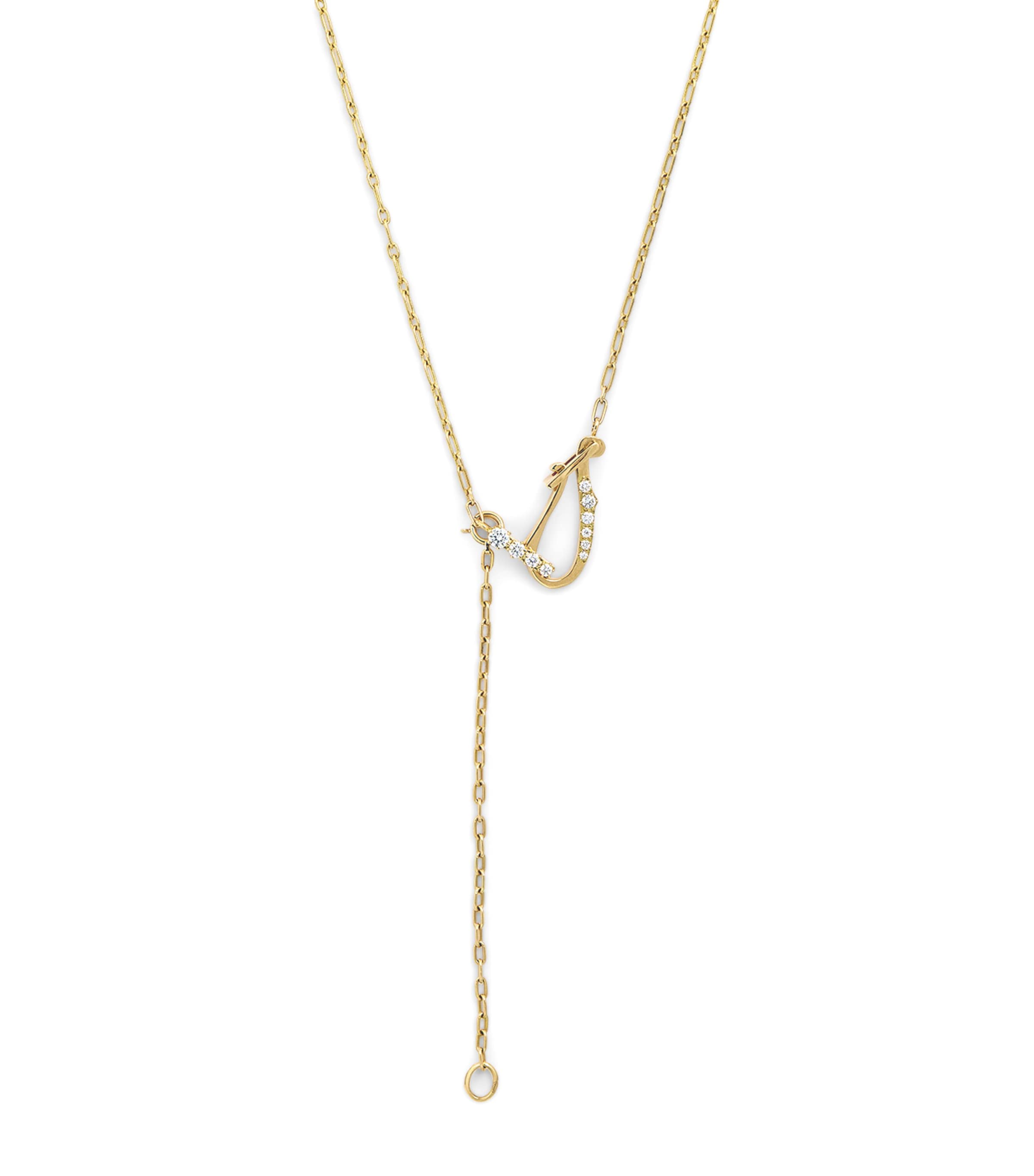 Jade Trau Yellow Gold And Diamond Lola Lariat Necklace In Gold