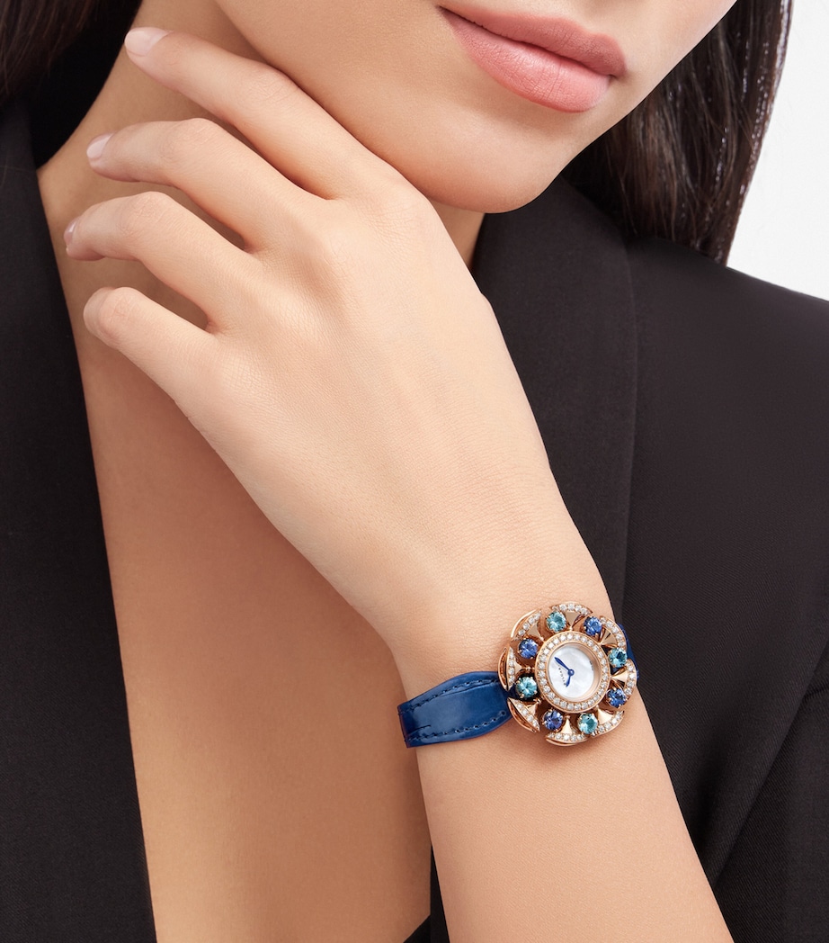 Rose Gold, Diamond, Topaz and Tanzanite Divas' Dream Watch 33mm MOTHER OF PEARL Image 5