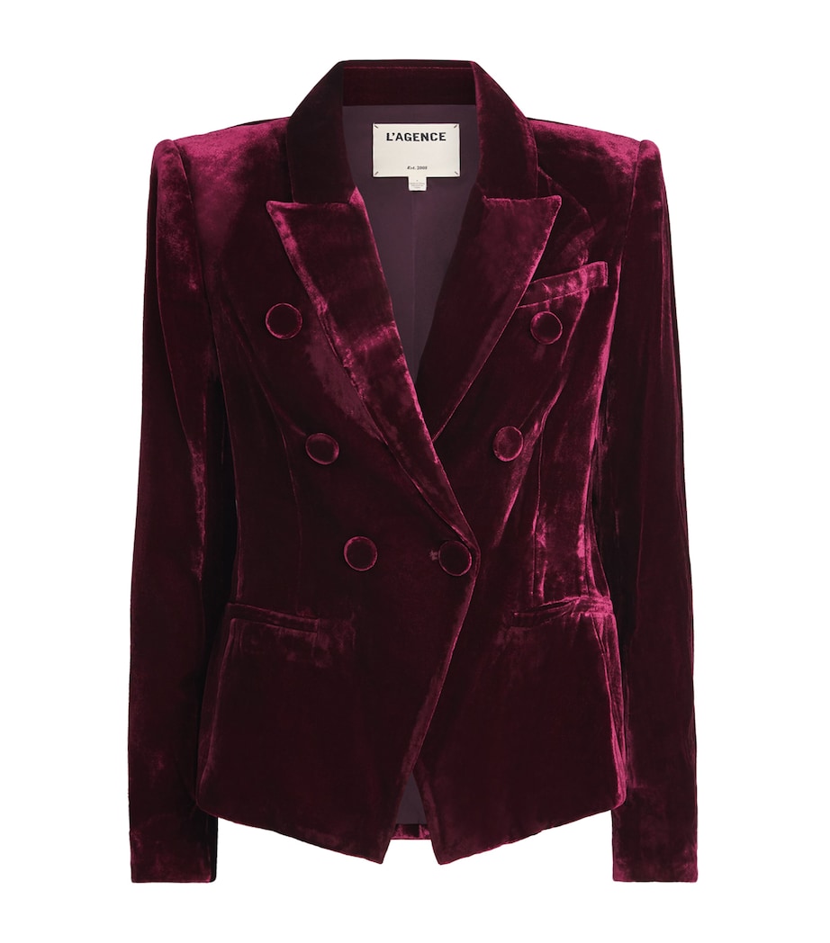 Velvet Marie Double-Breasted Blazer DARK PORT DKPO Image 1