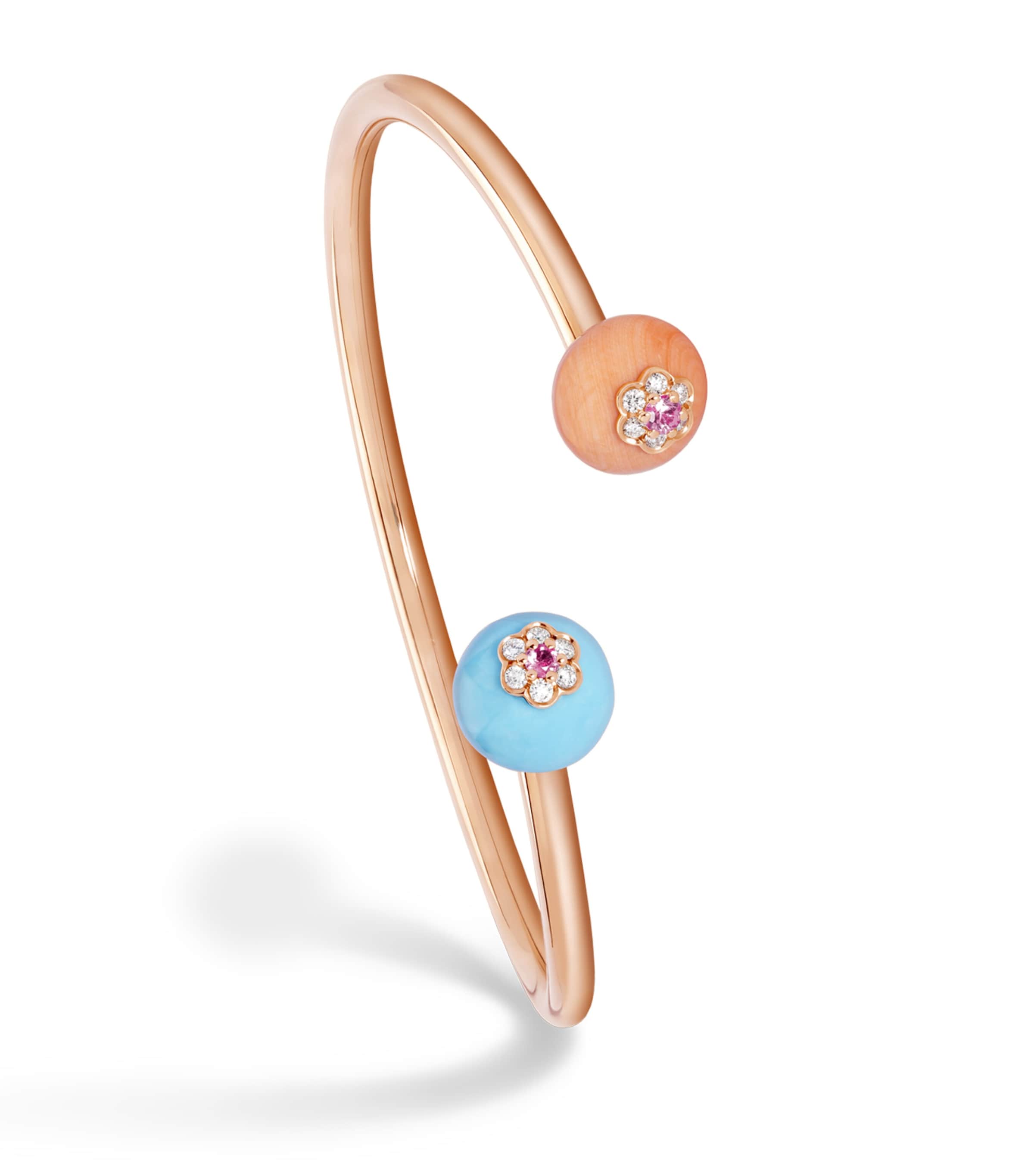Rose Gold, Diamond and Sapphire Berry Bangle MULTI Image 2
