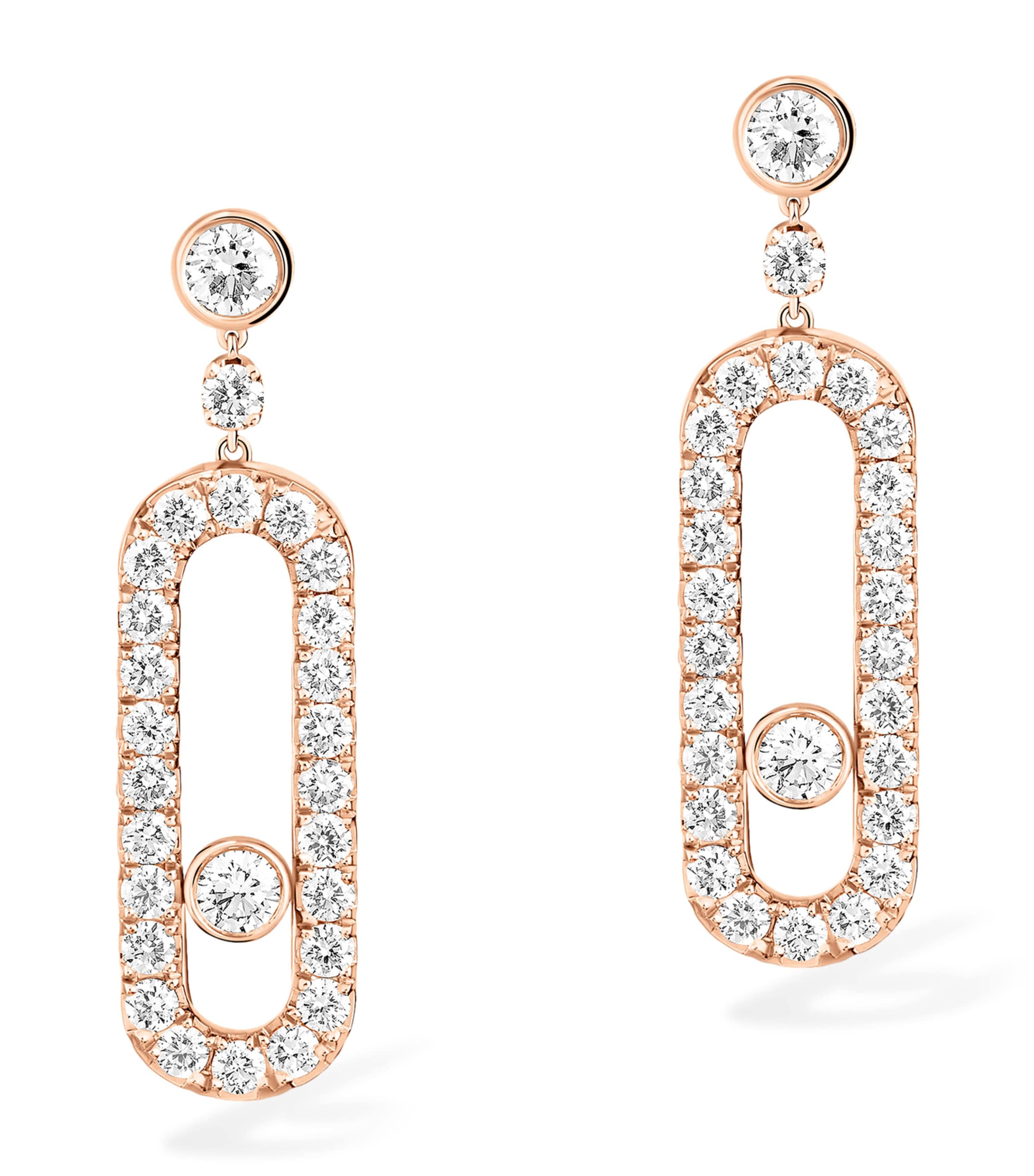 Messika Move Uno Rose Gold and Diamond Earrings (0.40ct) Pink Gold Image 1