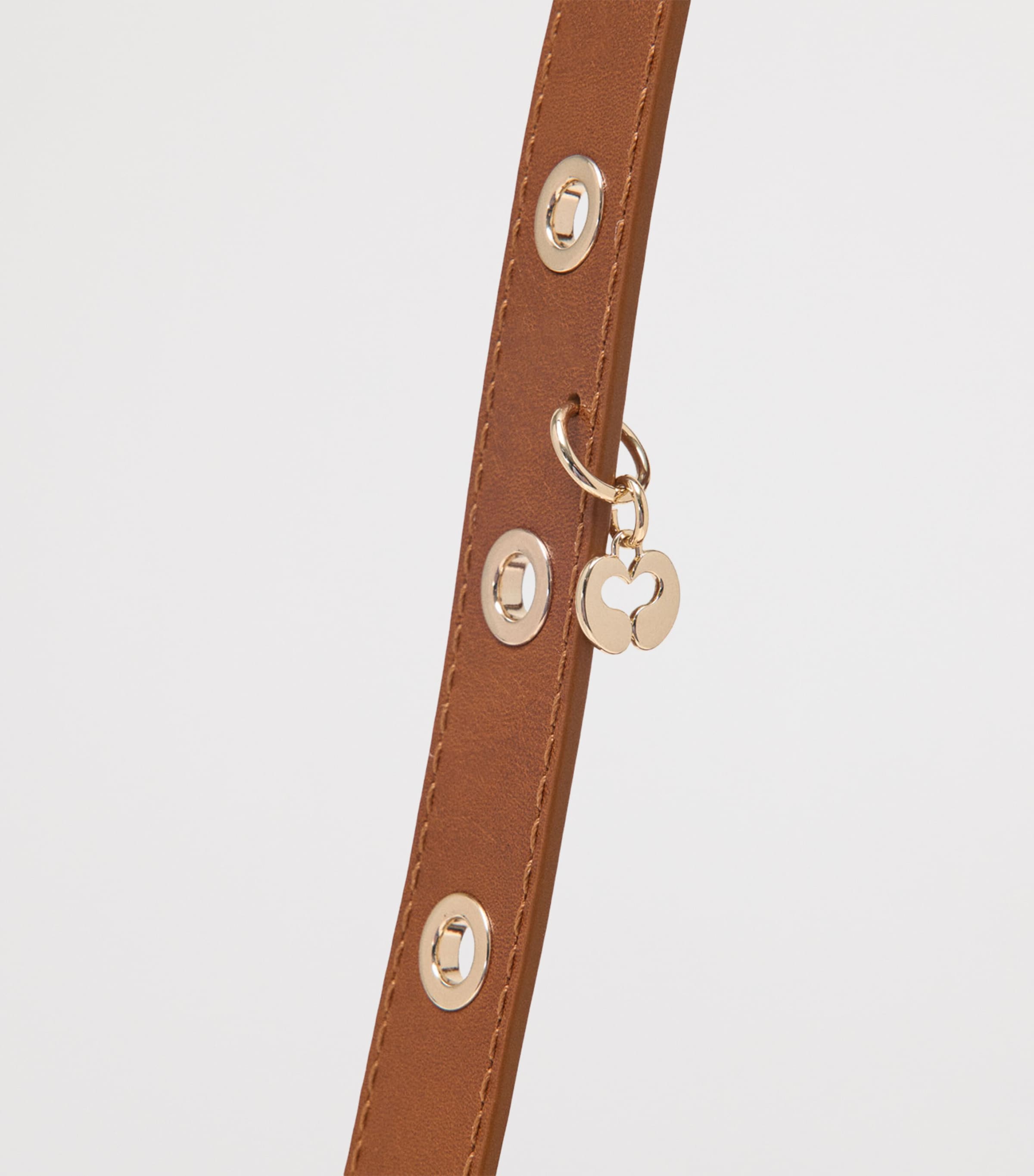 Maje Mini Leather Miss M Shoulder Bag Tobacco Image 6