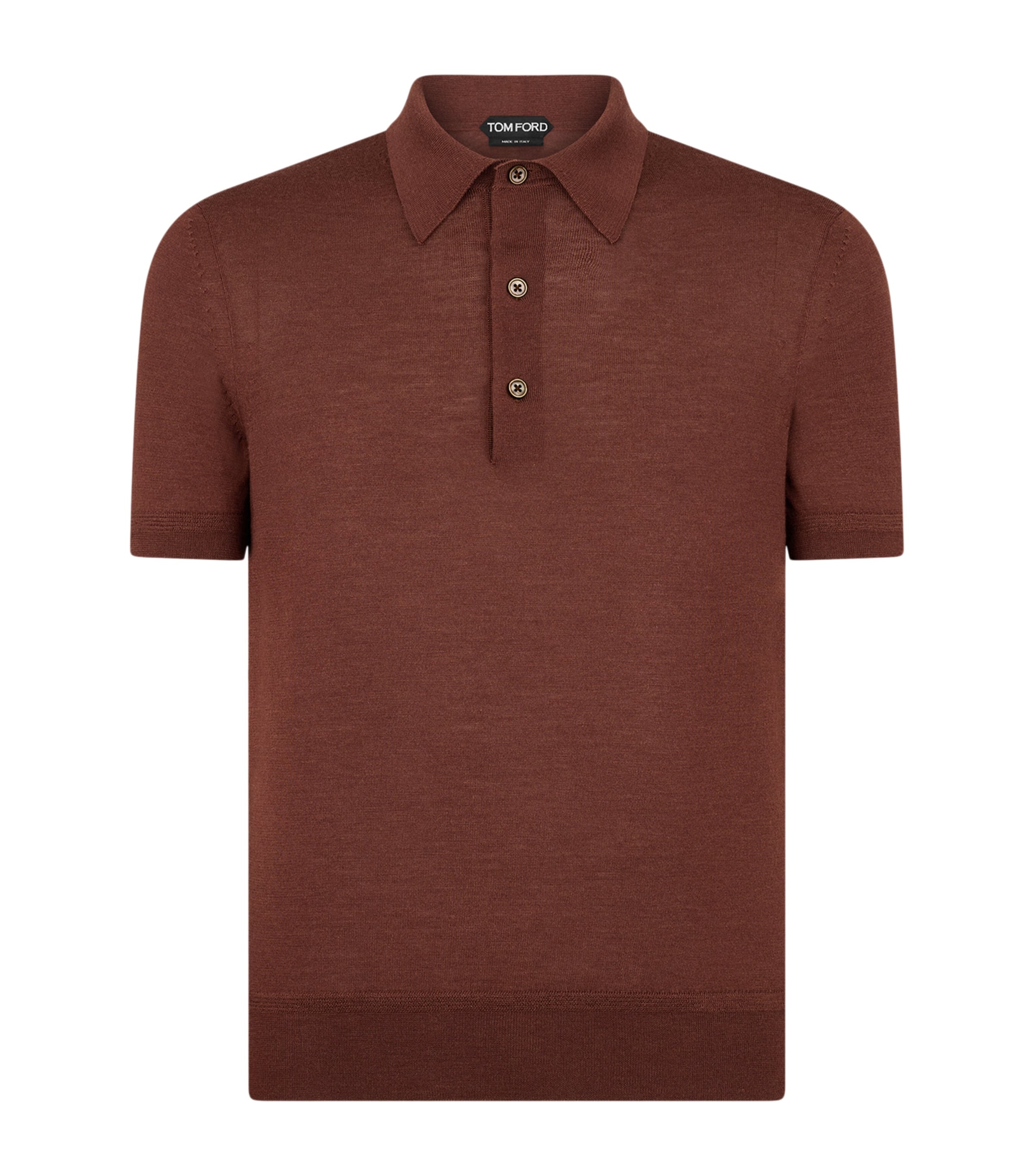 TOM FORD Mens Cashmere-Silk Polo Shirt Ecn Image 1