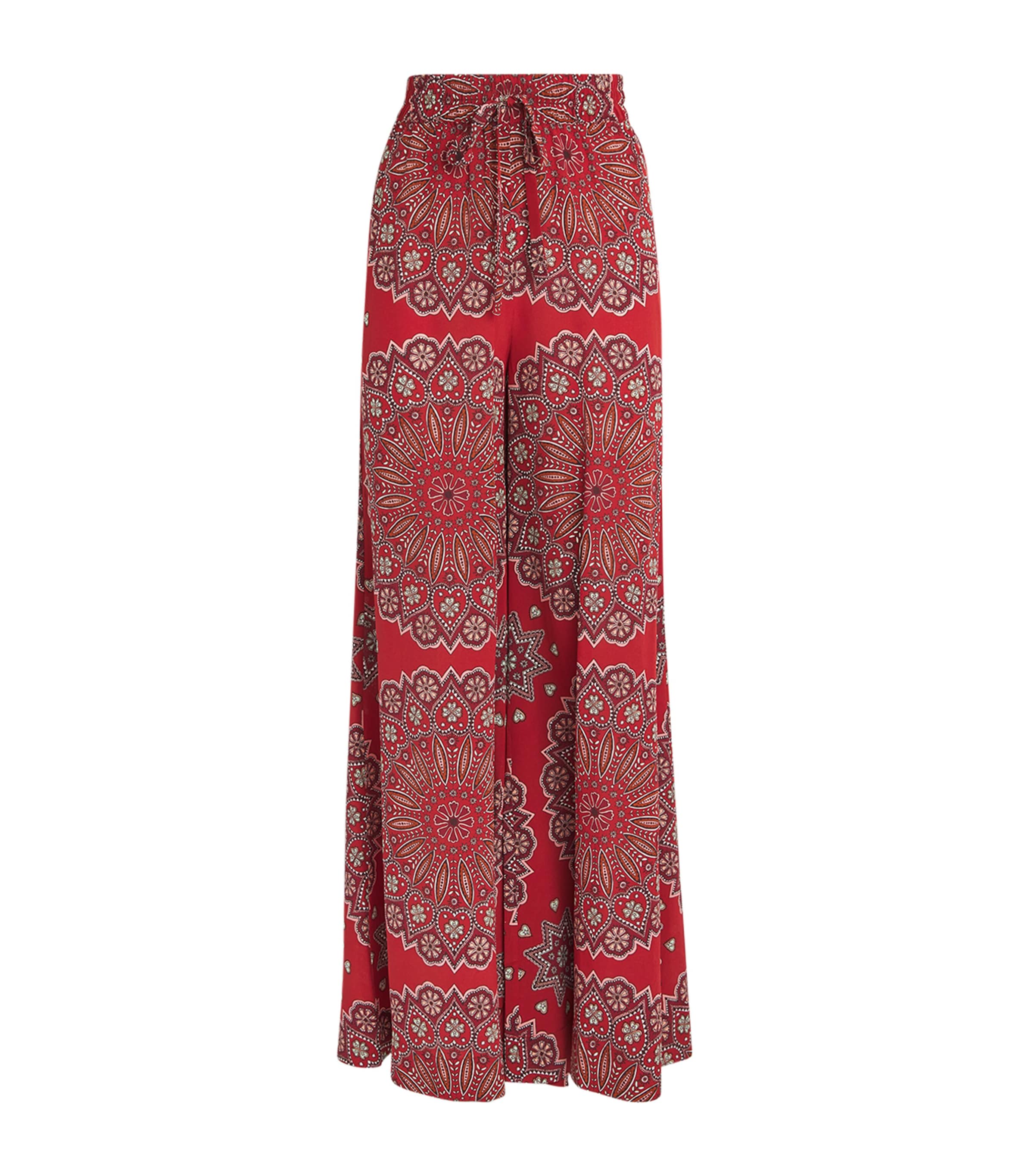 Hayley Menzies Silk Dalton Wide-leg Trousers In Red