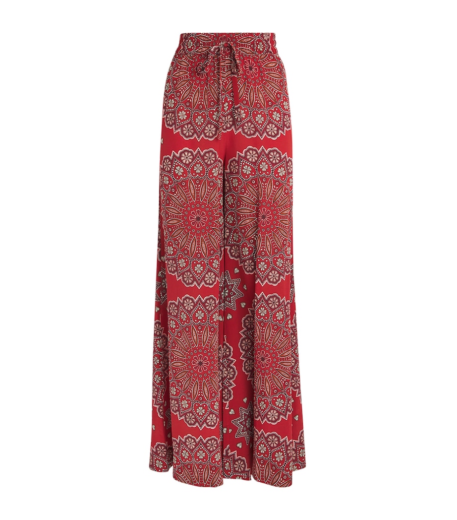 Silk Dalton Wide-Leg Trousers RED Image 1