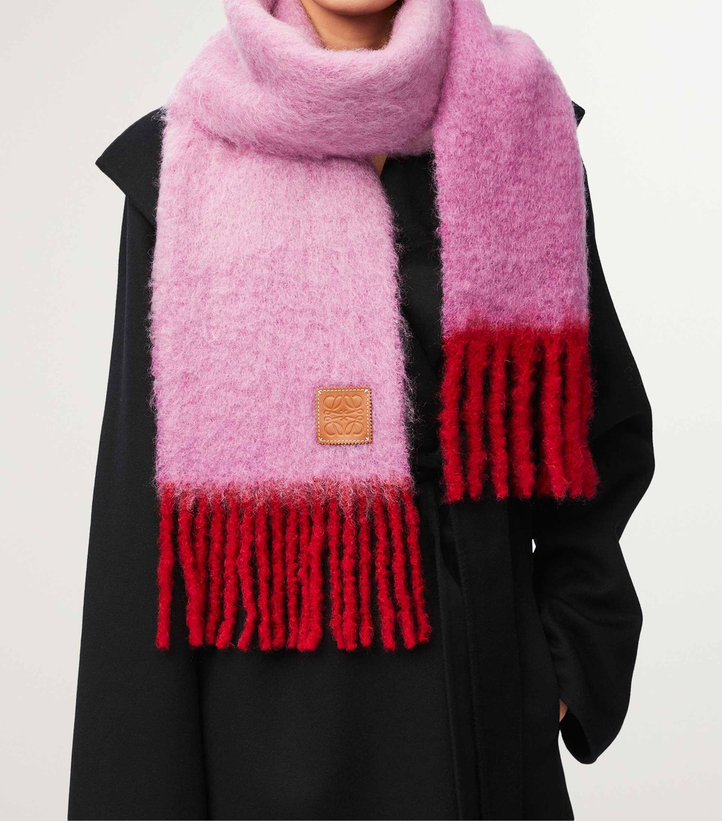 Mohair-Wool Scarf PINK/RED Image 3