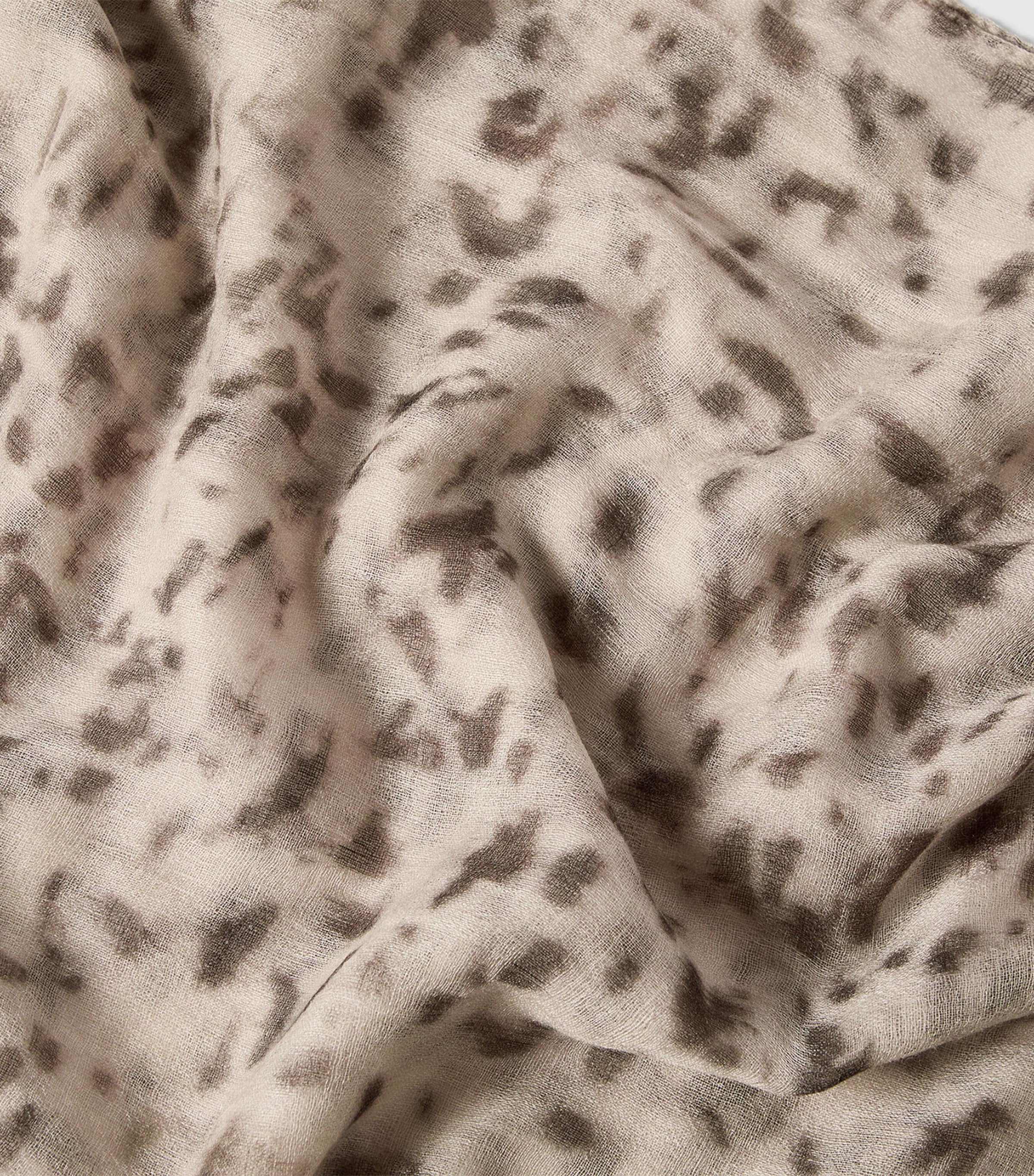 Brunello Cucinelli Womens Cashmere Lynx-Print Scarf Beige+brown Image 4