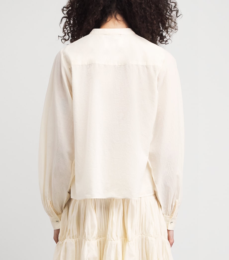 Ulla Johnson Womens Cotton Ruffled Riko Blouse Cowrie Image 5