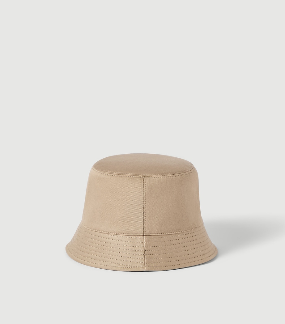 Brunello Cucinelli Cotton-Linen Reversible Bucket Hat Tobacco Image 4