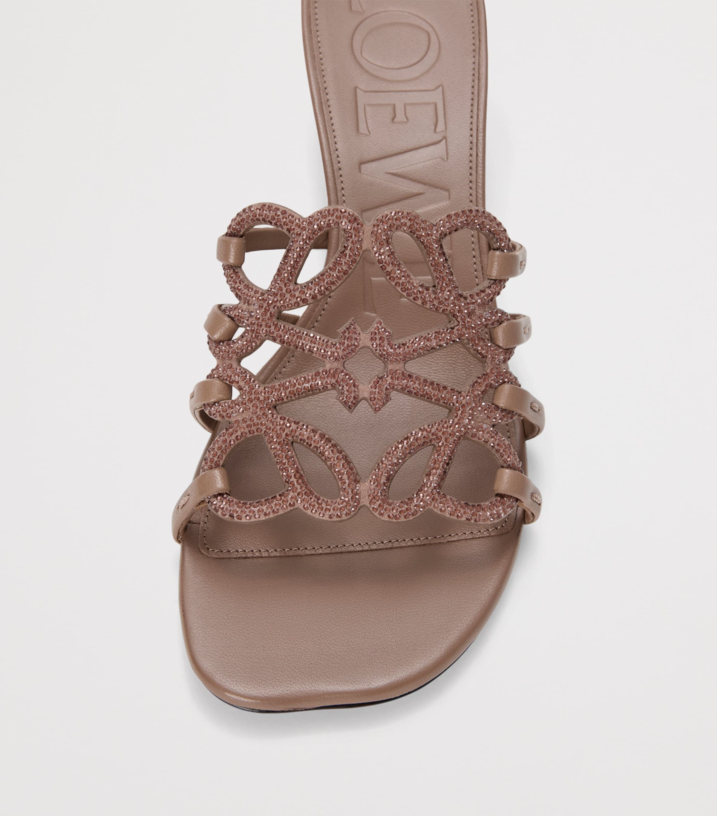 Leather Petal Anagram Mules 45 LIGHT TAUPE Image 4
