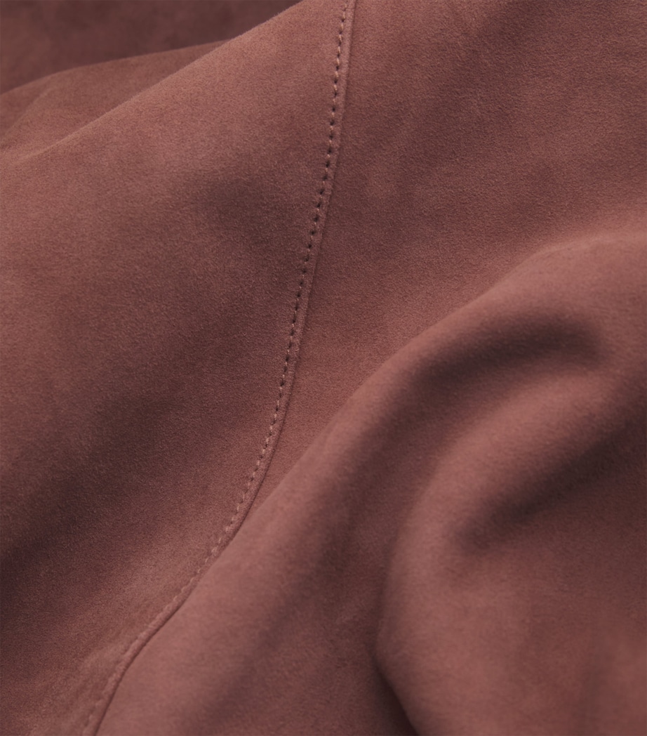 Faux Suede Midi Skirt WINE-COLOURED Image 5