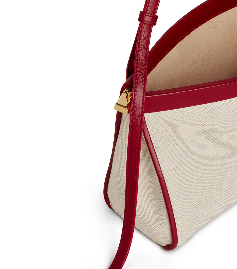 Alaïa Medium Canvas Le Click East West Shoulder Bag Natural Image 3