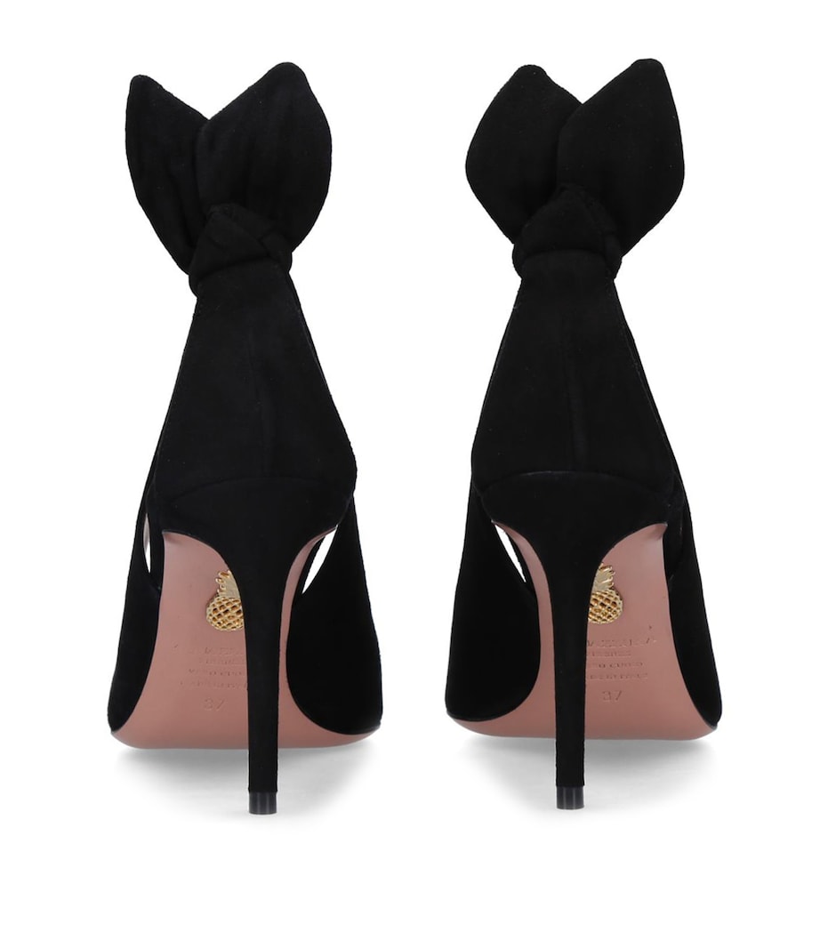 Suede Bow Tie Pumps 85 BLACK Image 5