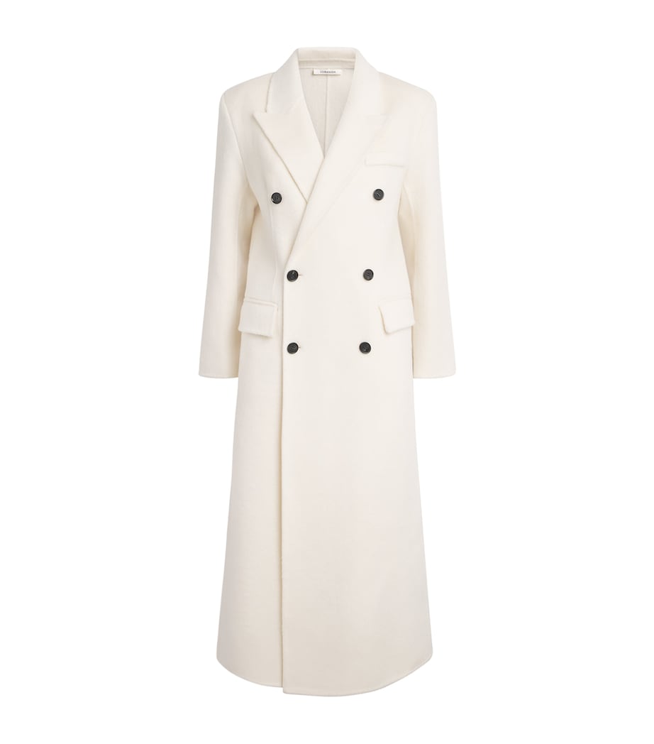 Voranida Womens Double-Breasted Taren Overcoat Ecru Image 1