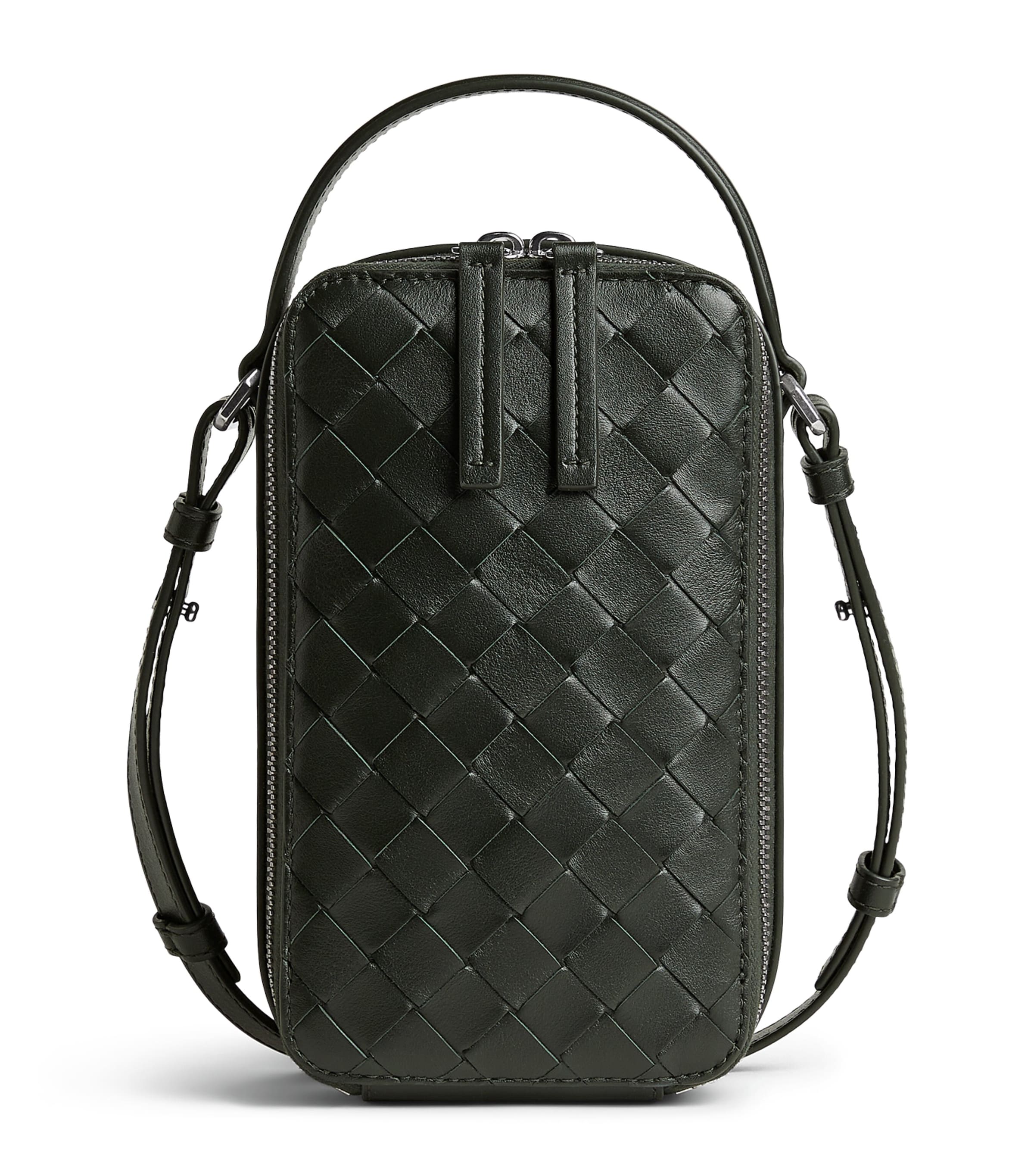 Leather Intrecciato Getaway Phone Pouch 3009 Image 1