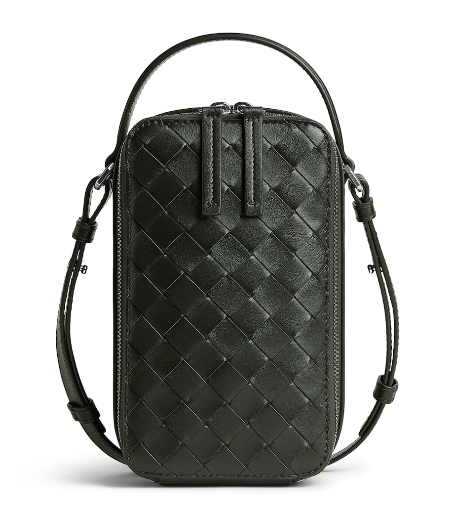 Leather Intrecciato Getaway Phone Pouch 3009 Image 1