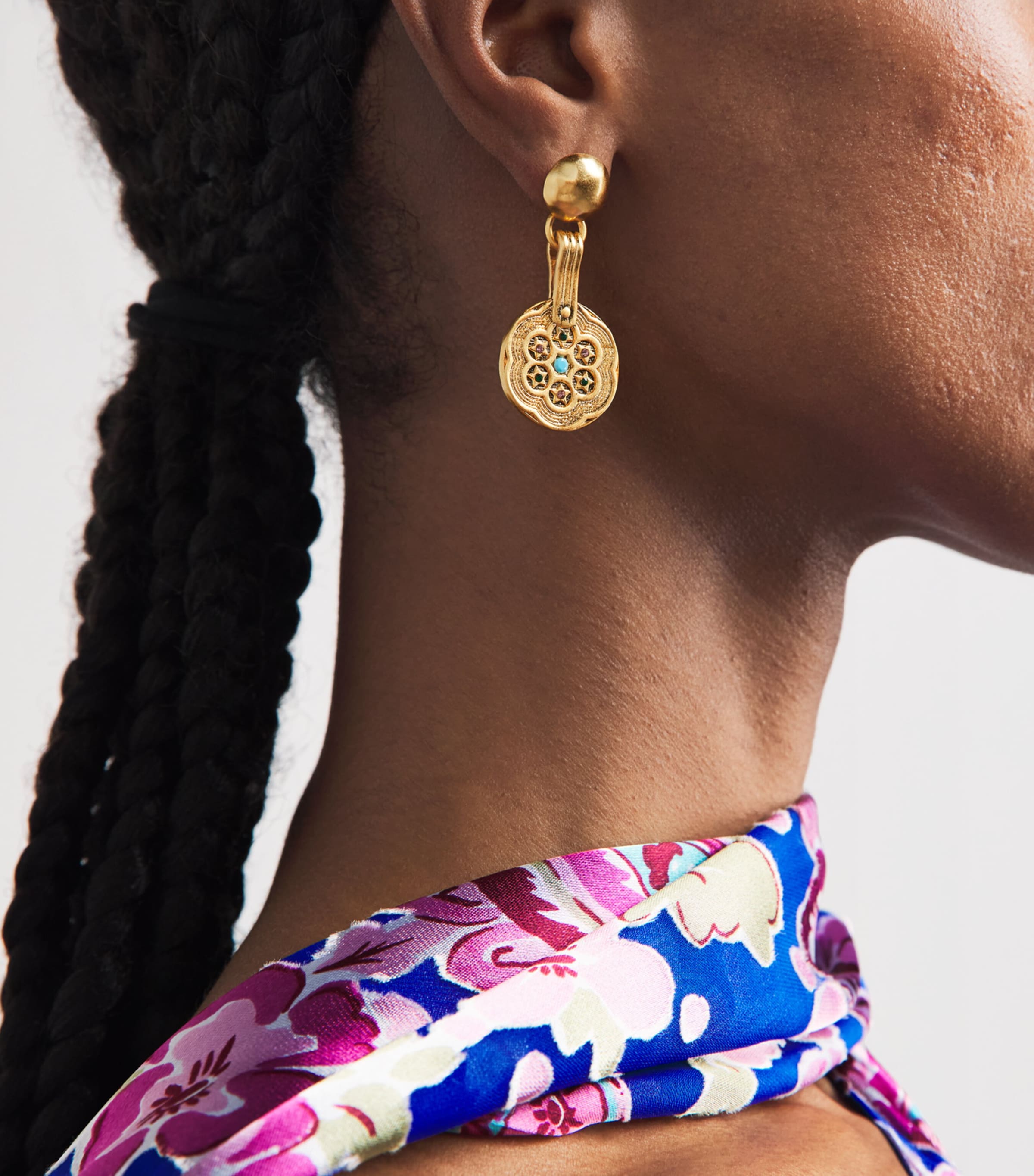 Rixo Gold-Plated Anouk Drop Earrings Gold Image 2