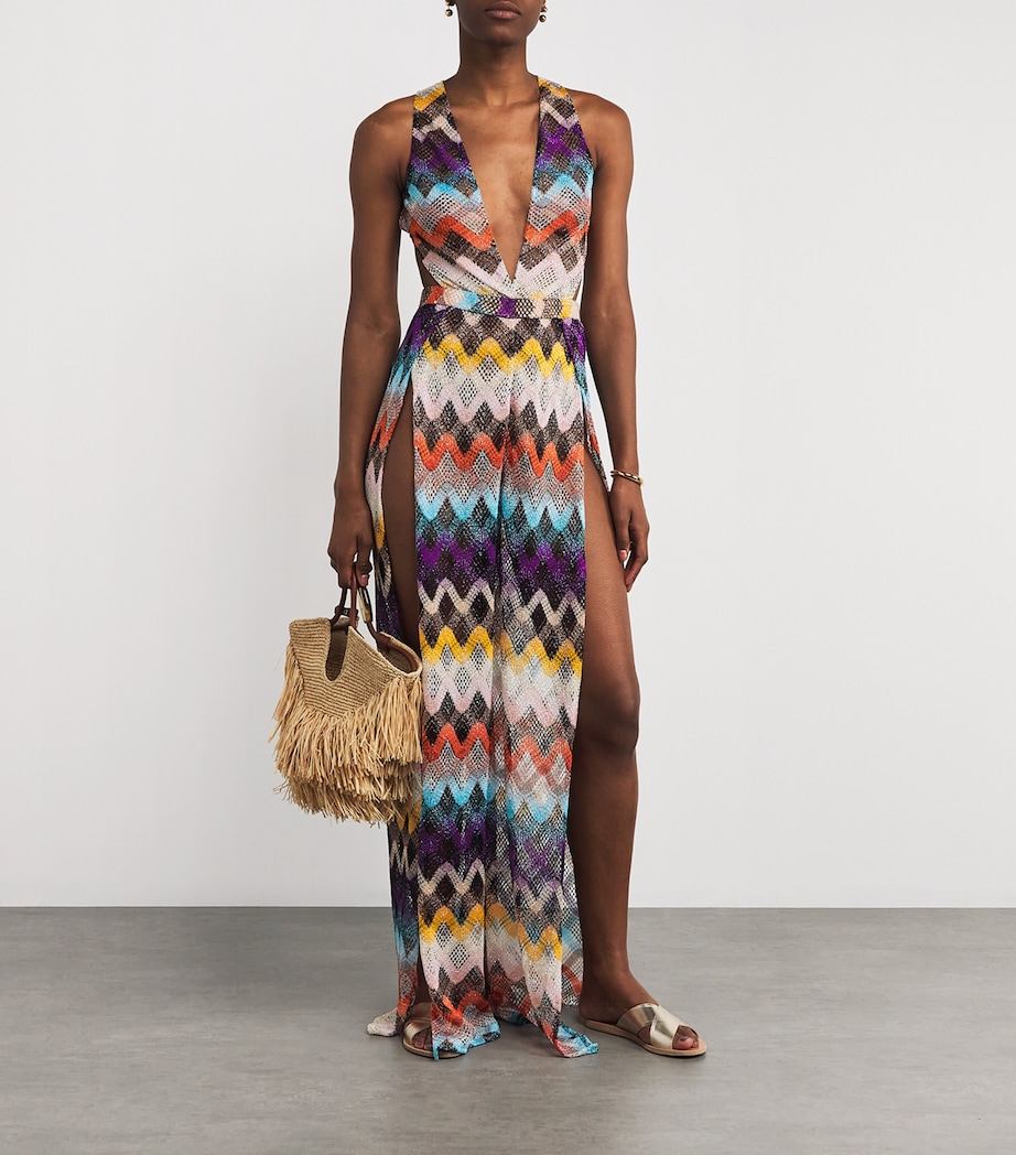 Zigzag Plunge-Neck Jumpsuit SM9QM MULTI DARK Image 2