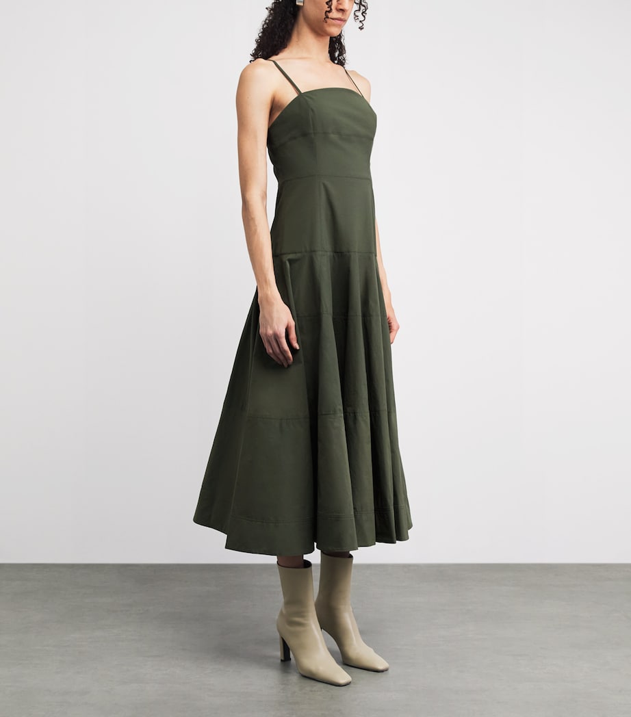 Veronica Beard Womens Paneled Ilona Midi Dress Army Image 6
