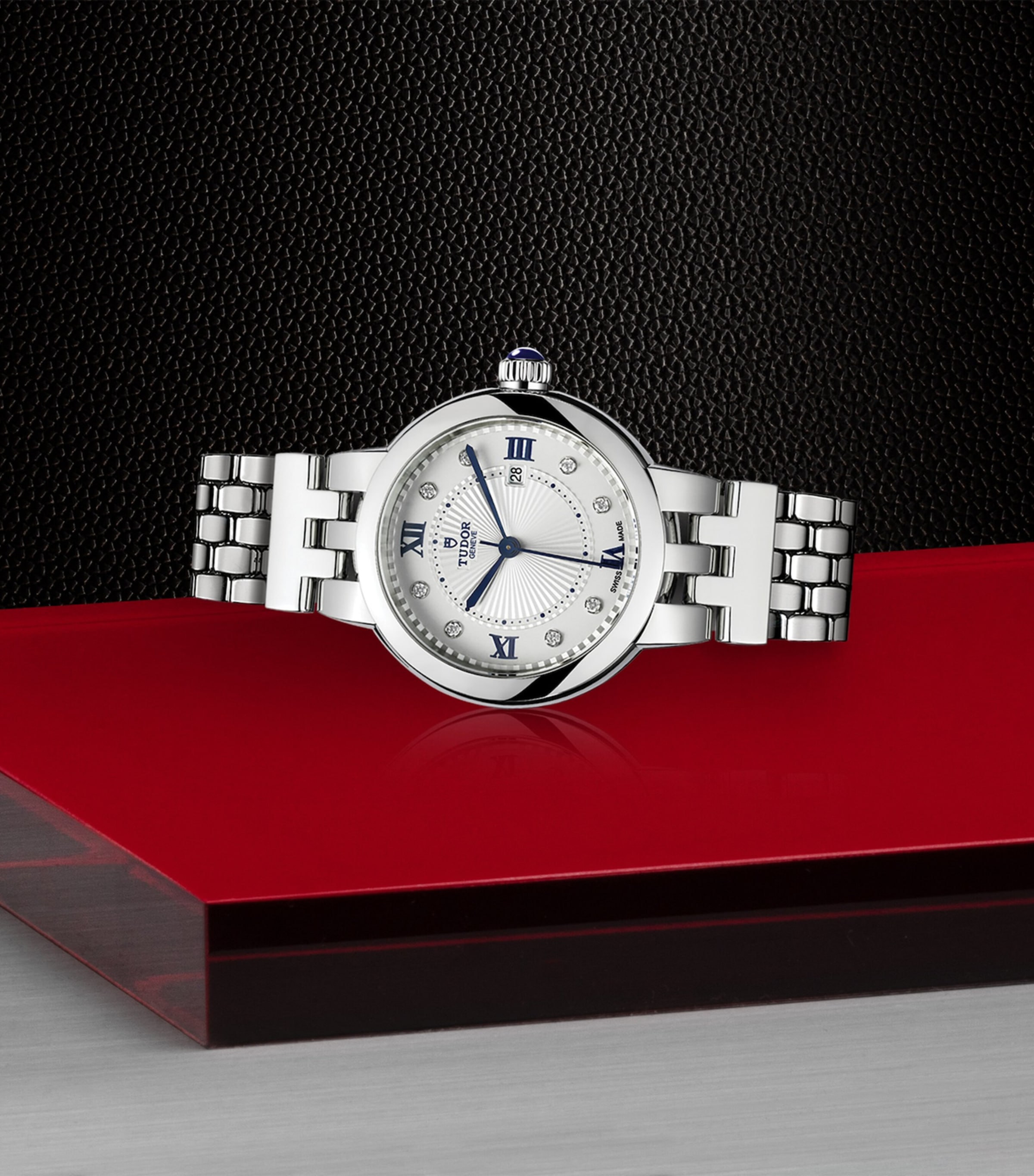 Clair de Rose Stainless Steel and Diamond Watch 30mm WHITE Image 3