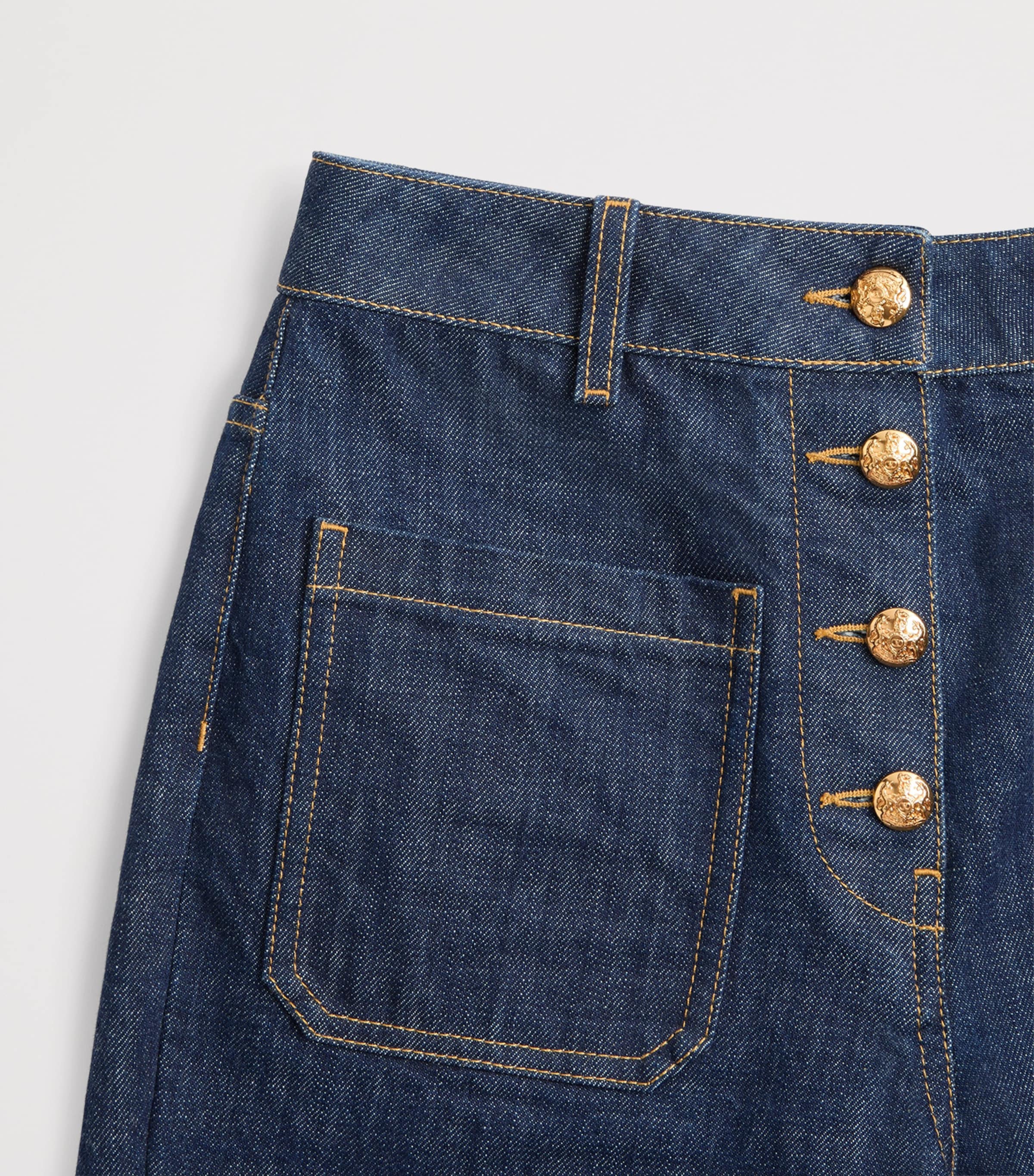 Valentino Womens Patch Pocket High-Rise Jeans Image 6