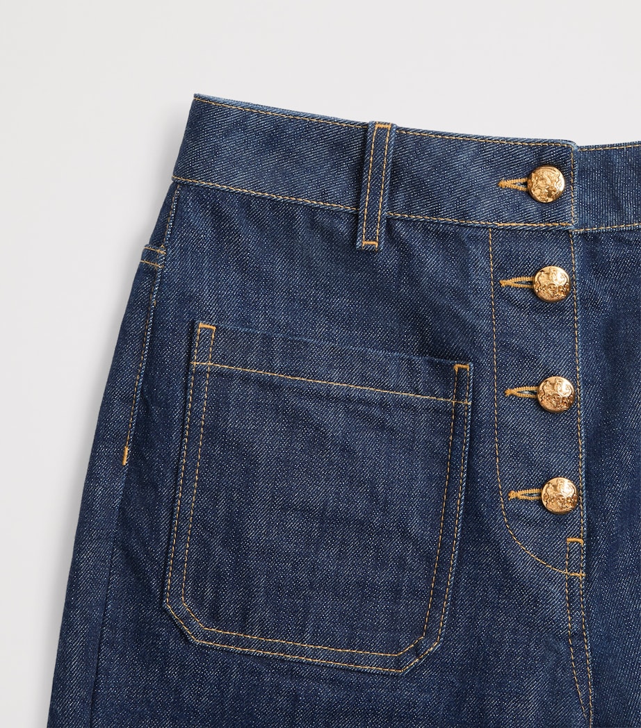 Valentino Womens Patch Pocket High-Rise Jeans Image 6