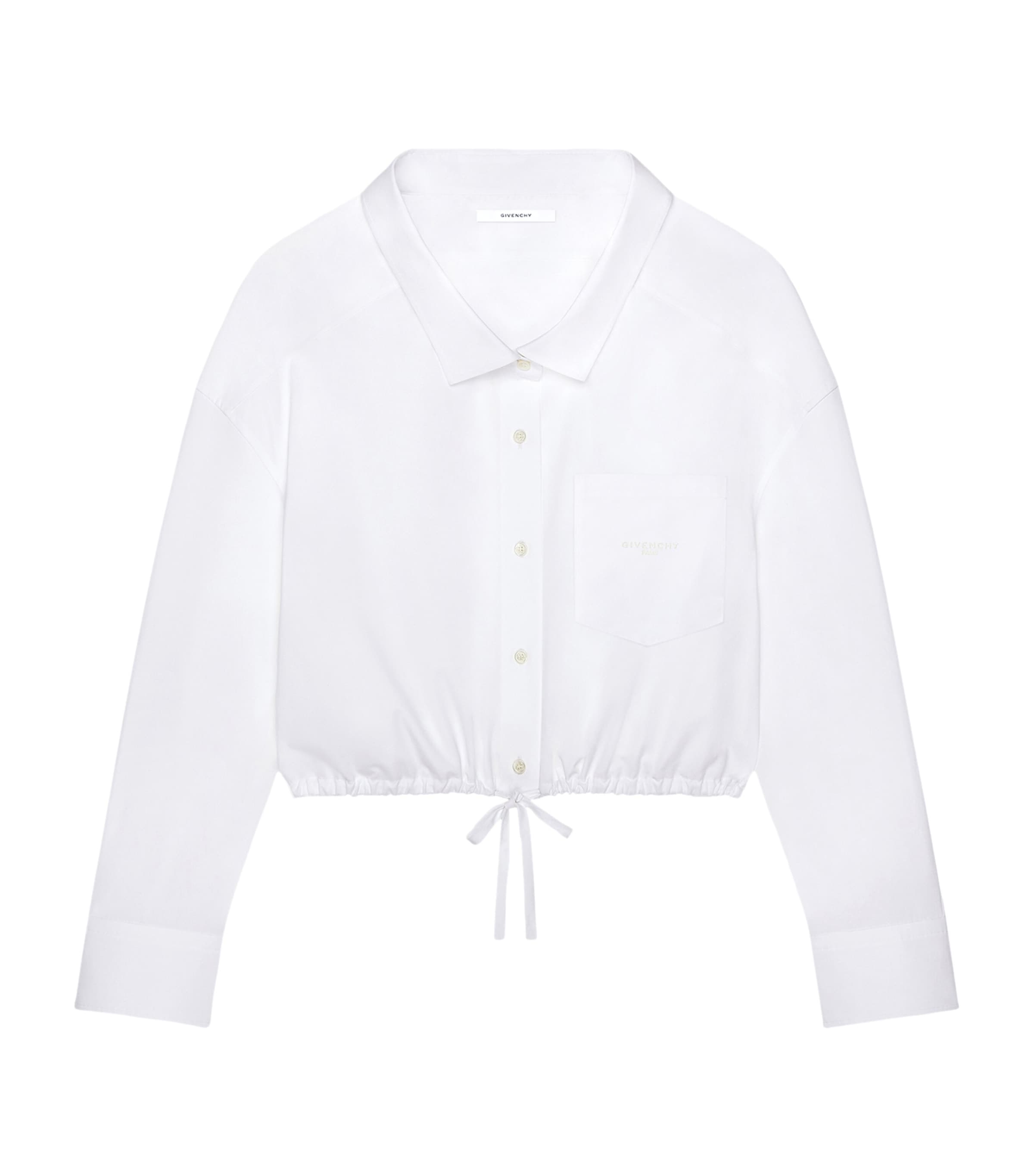 Givenchy Womens Cotton Cropped Shirt White Image 1