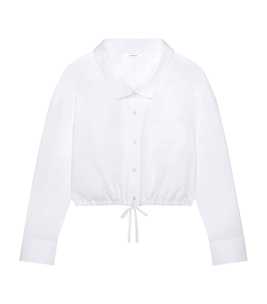 Givenchy Womens Cotton Cropped Shirt White Image 1