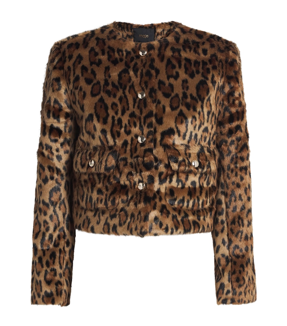 Faux Fur Leopard Print Jacket BIG LEOPARD PRINT Image 1
