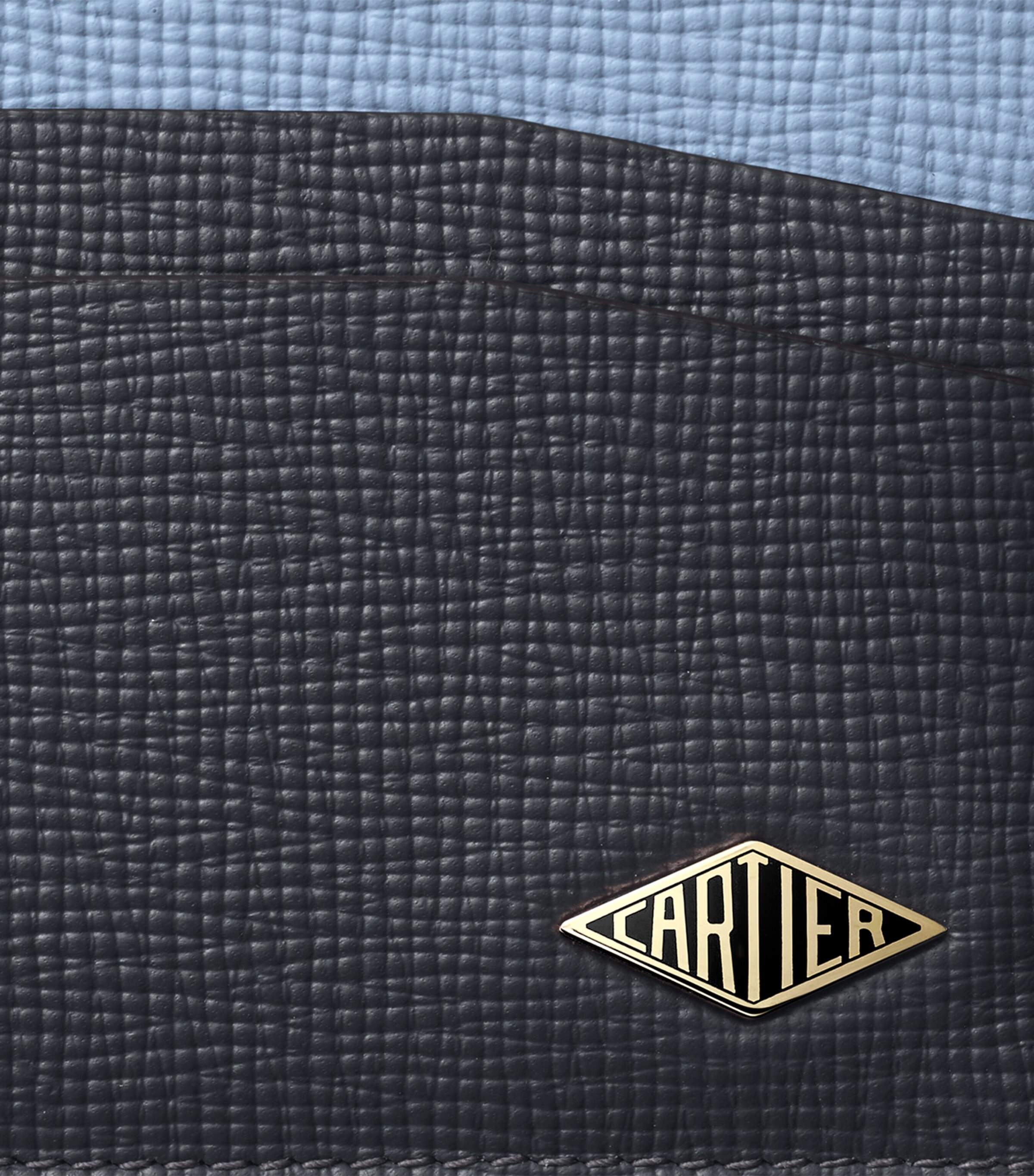 Cartier Leather Losange Two-Tone Bifold Card Holder Grey & Blue Image 5
