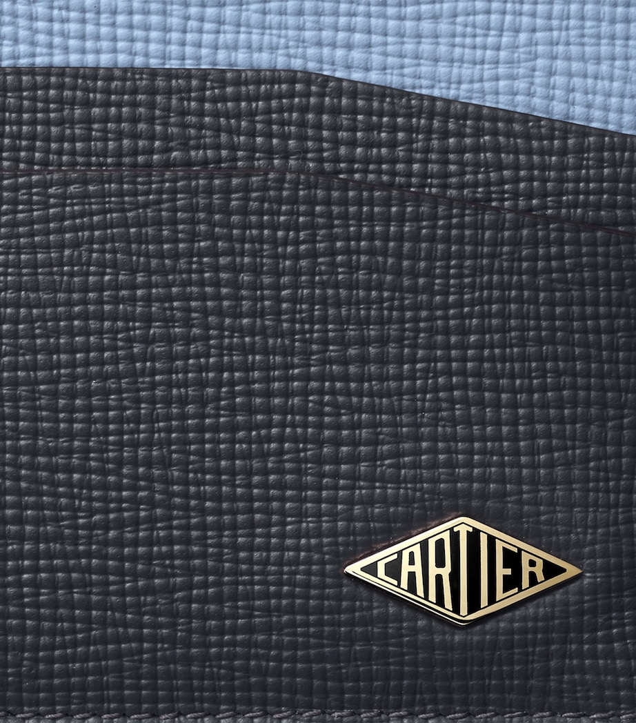 Cartier Leather Losange Two-Tone Bifold Card Holder Grey & Blue Image 5