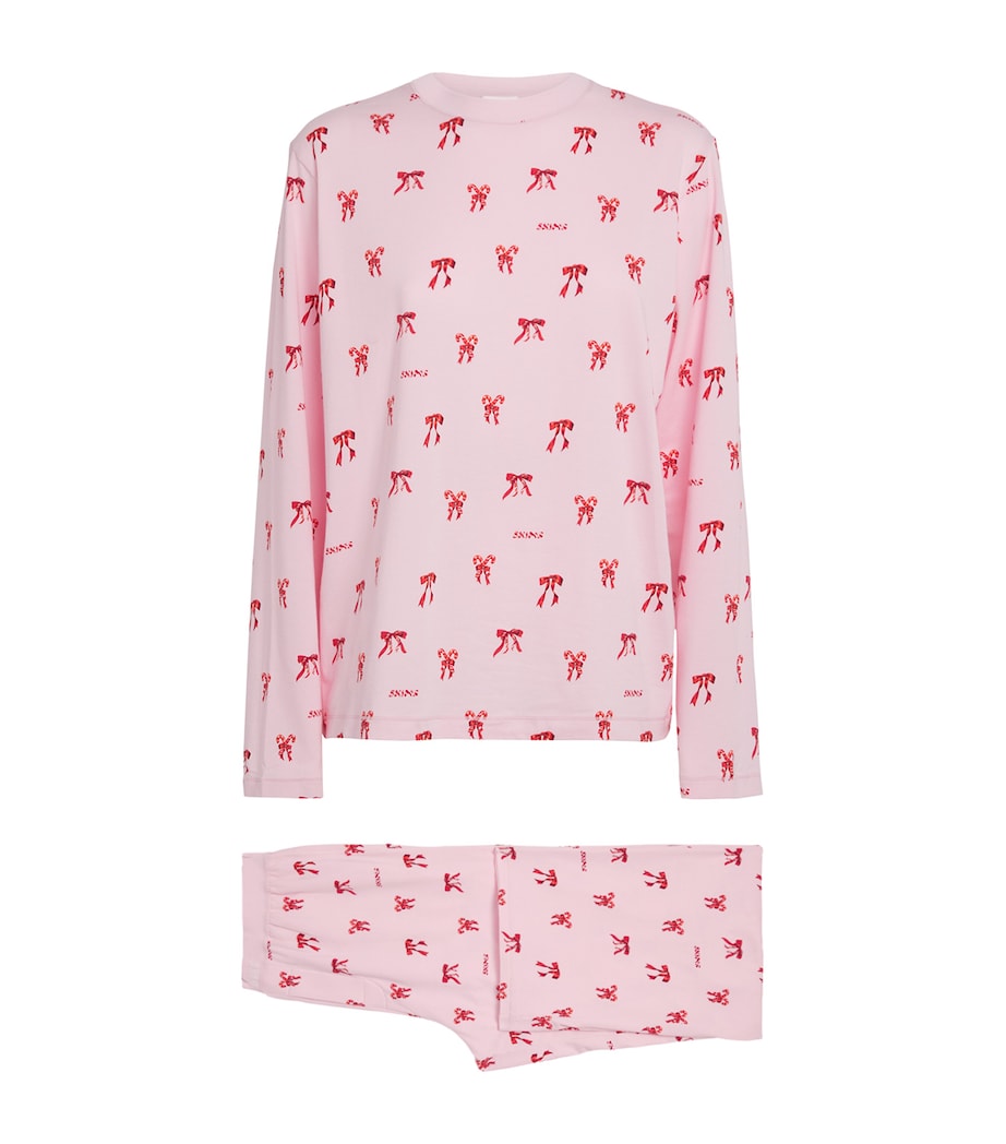 Boyfriend Long-Sleeve and Trouser Pyjama Set CB CANDY BOW PRINT Image 1