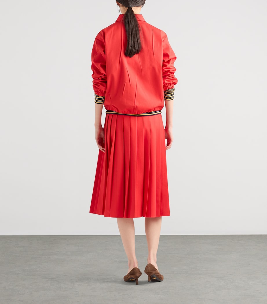 Prada Womens Gabardine Blouson Jacket Red Image 4