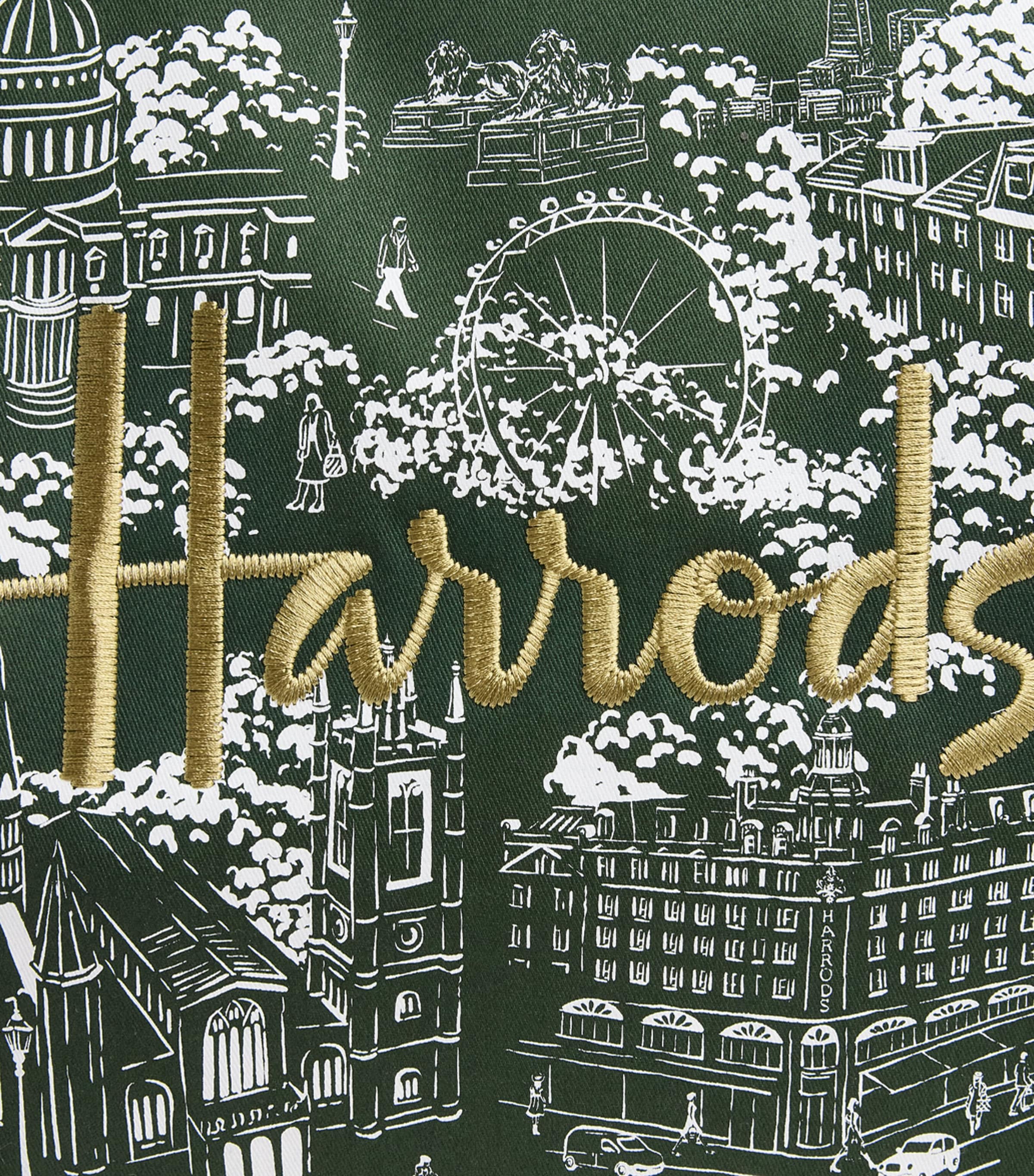 Harrods City Stories Shoulder Tote Bag Green Image 4