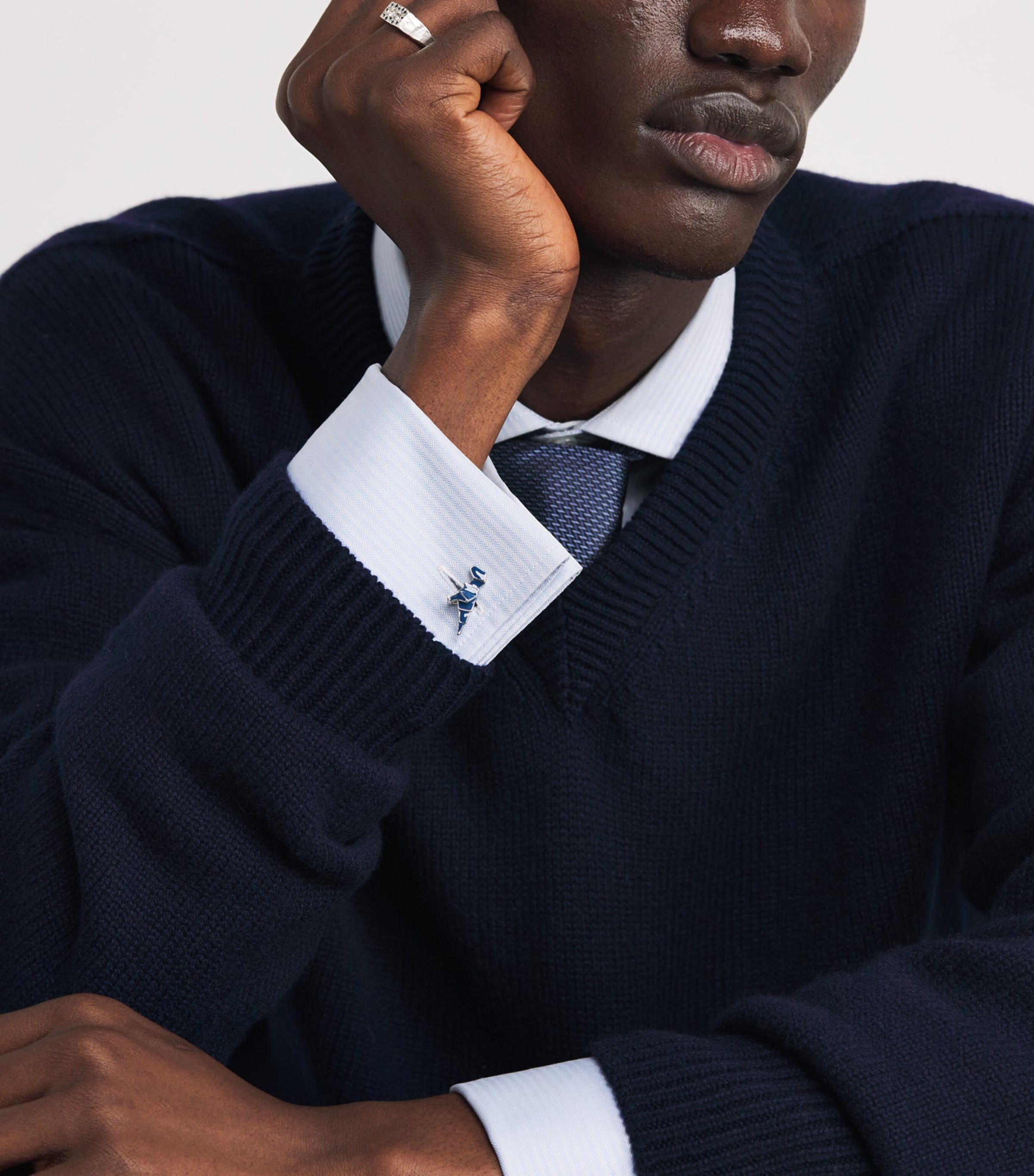 Origami Dinosaur Cufflinks BLUE Image 2