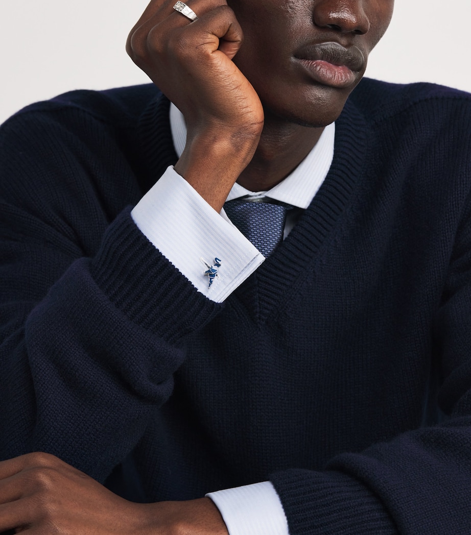 Origami Dinosaur Cufflinks BLUE Image 2