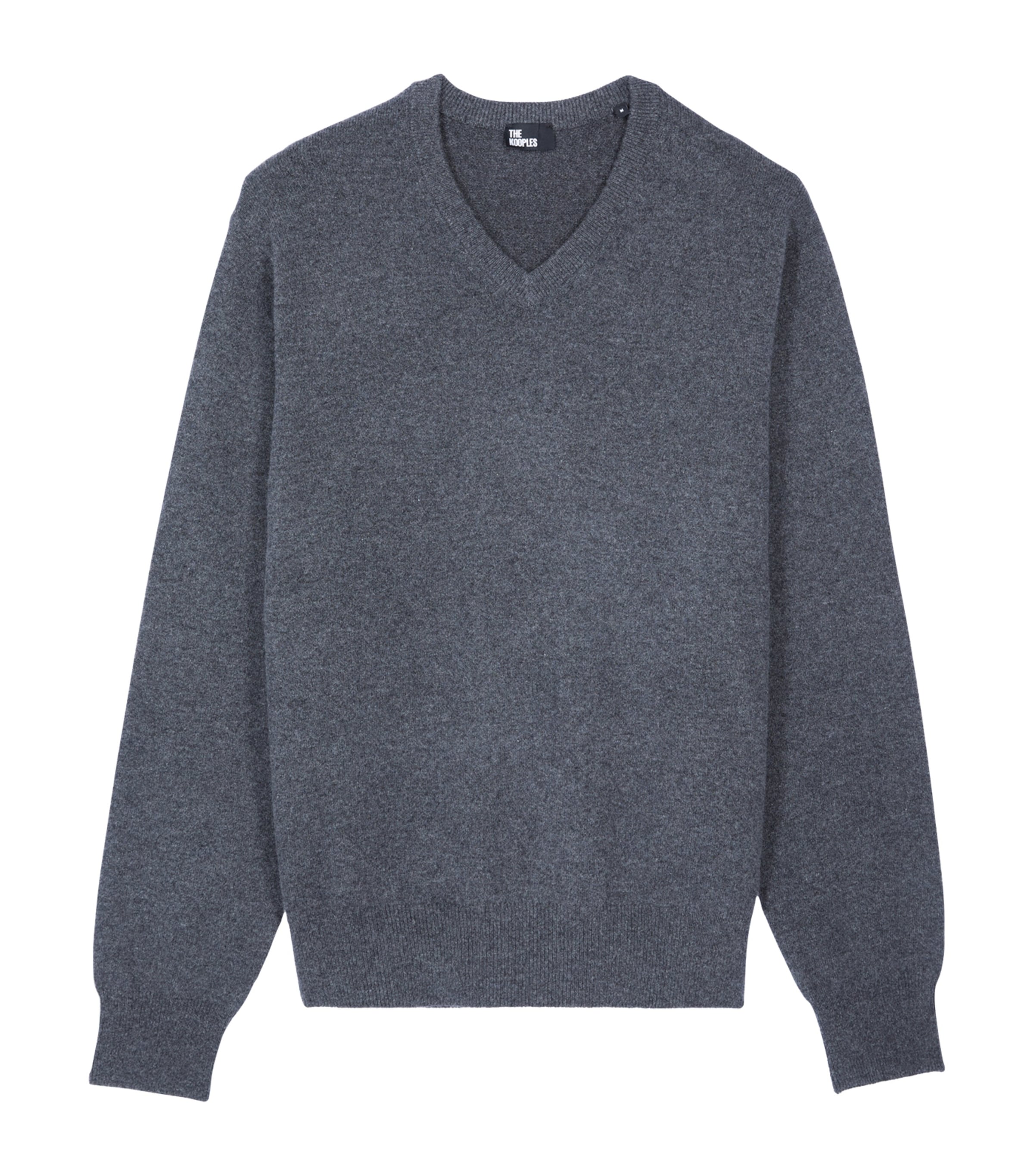 The Kooples Cashmere-blend V-neck Sweater In Grey