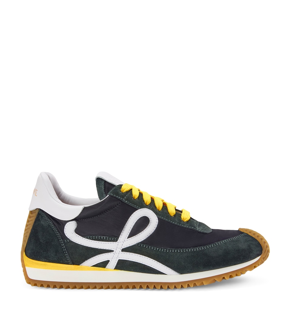 LOEWE Calfskin Flow Runner Sneakers Black/white/khaki