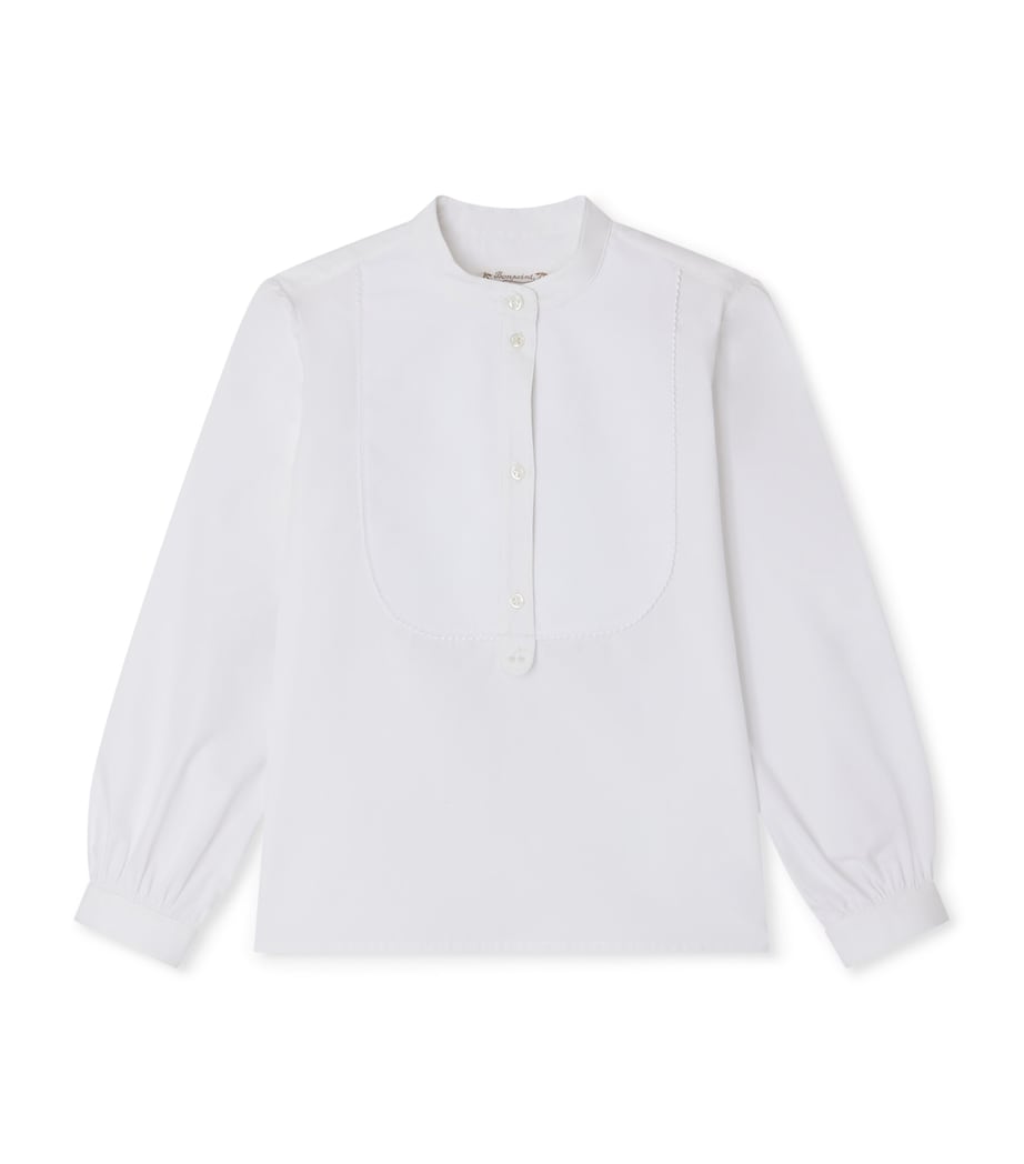 Cotton Bib-Collar Shirt (10-12 Years) BLANC LAIT Image 1